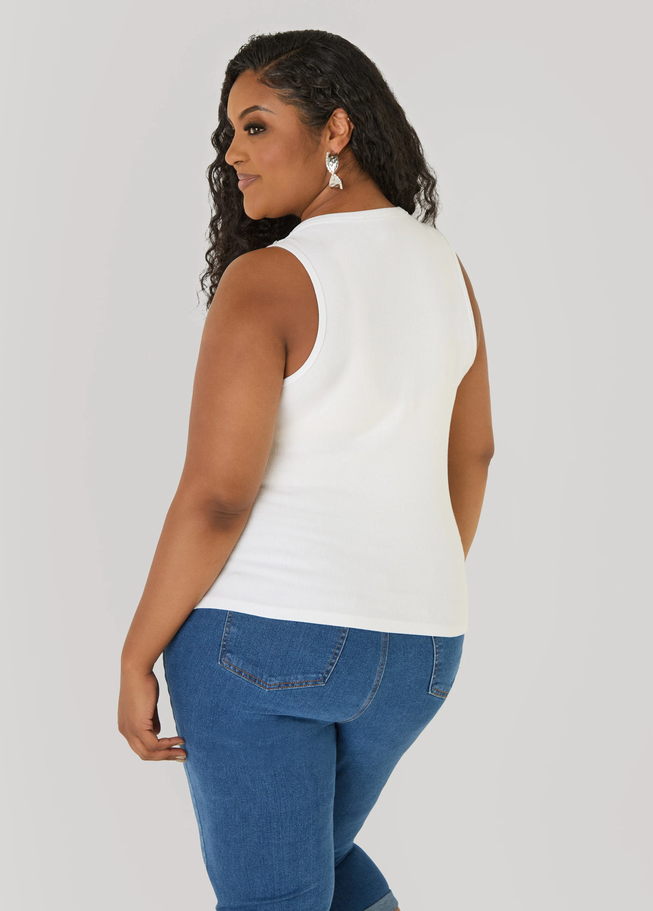 Crystal Ribbed Tank Top - Image 2