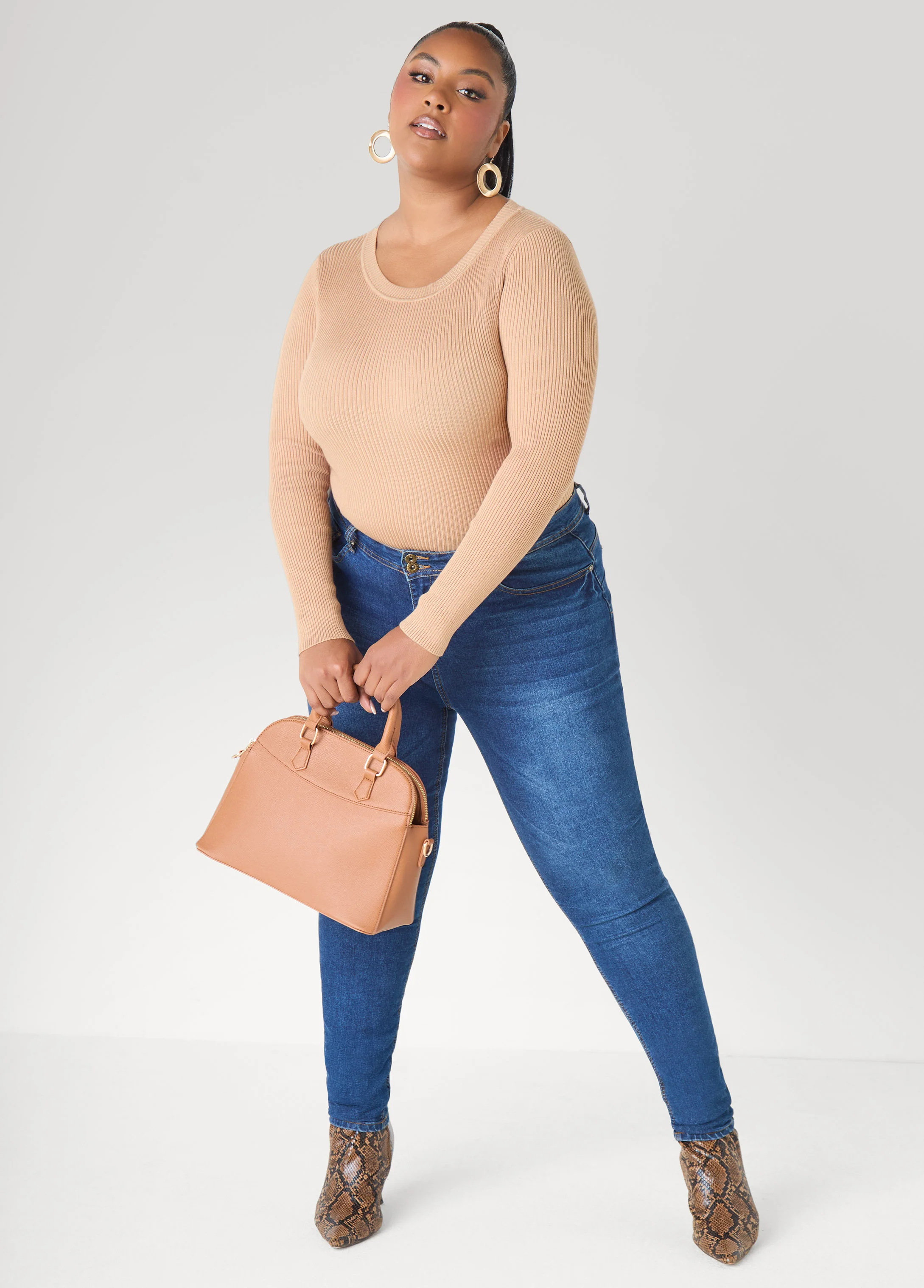 Ribbed Knit Crewneck Sweater - Image 3