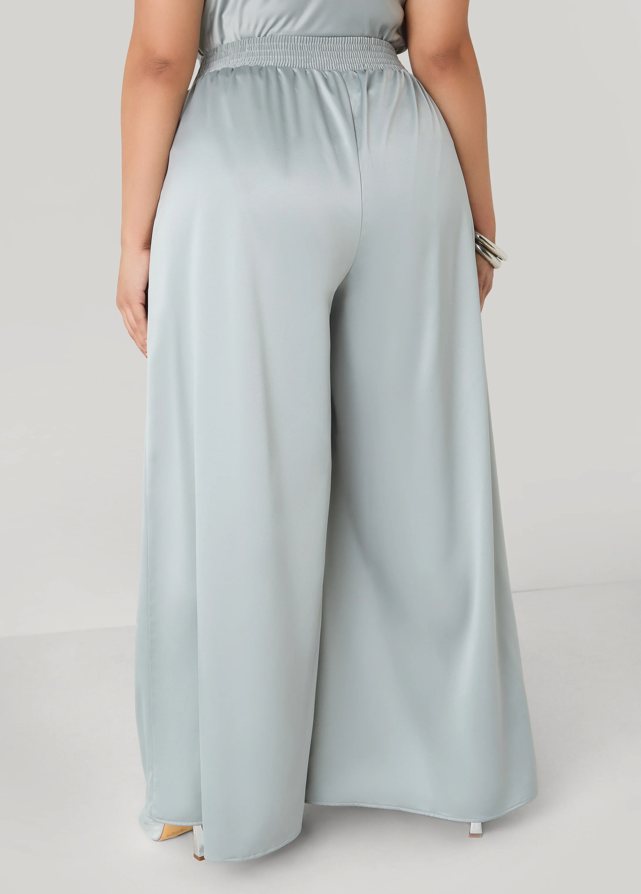Wide Leg Satin Pants - Image 3