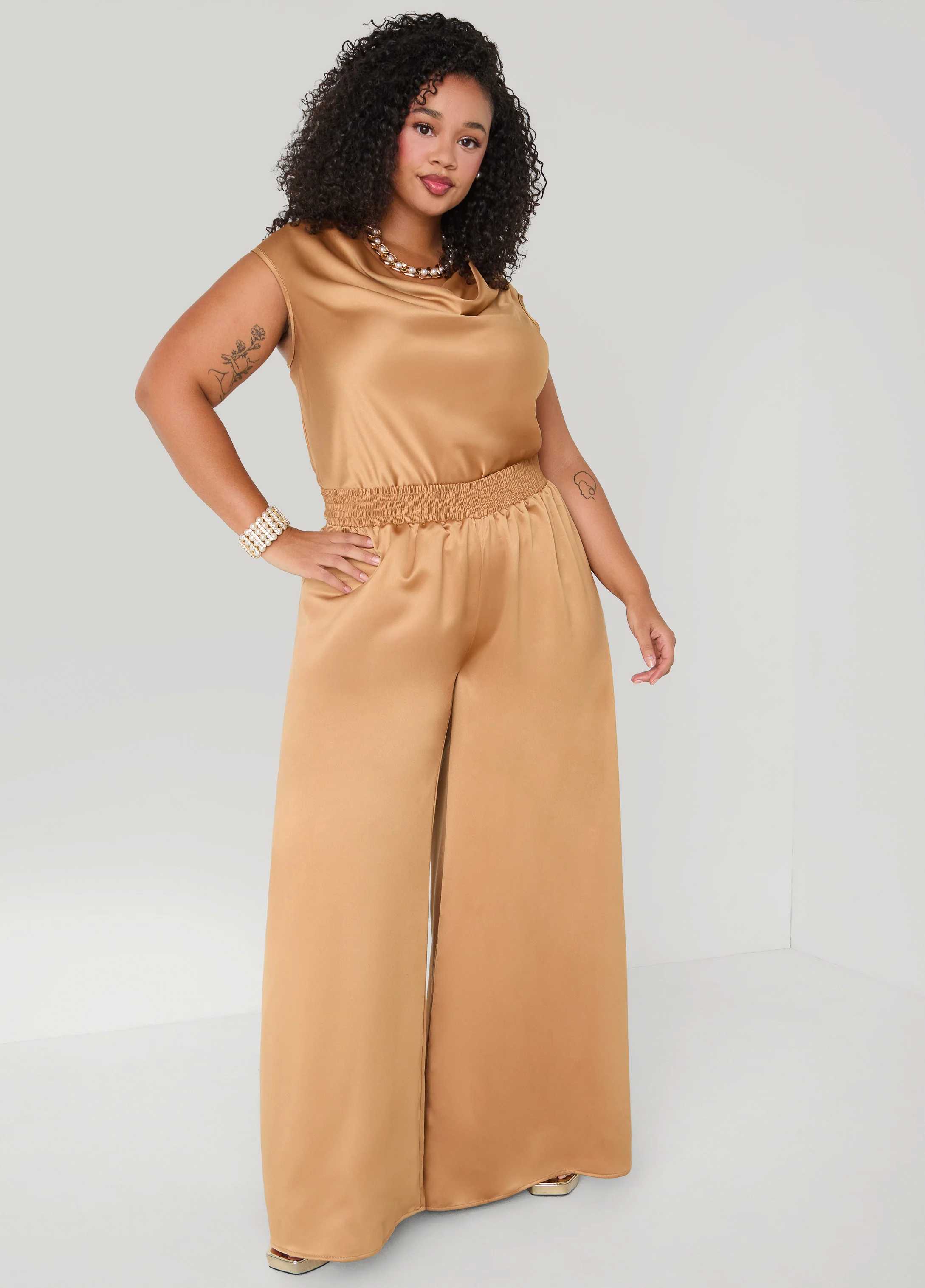 Wide Leg Satin Pants - Image 6