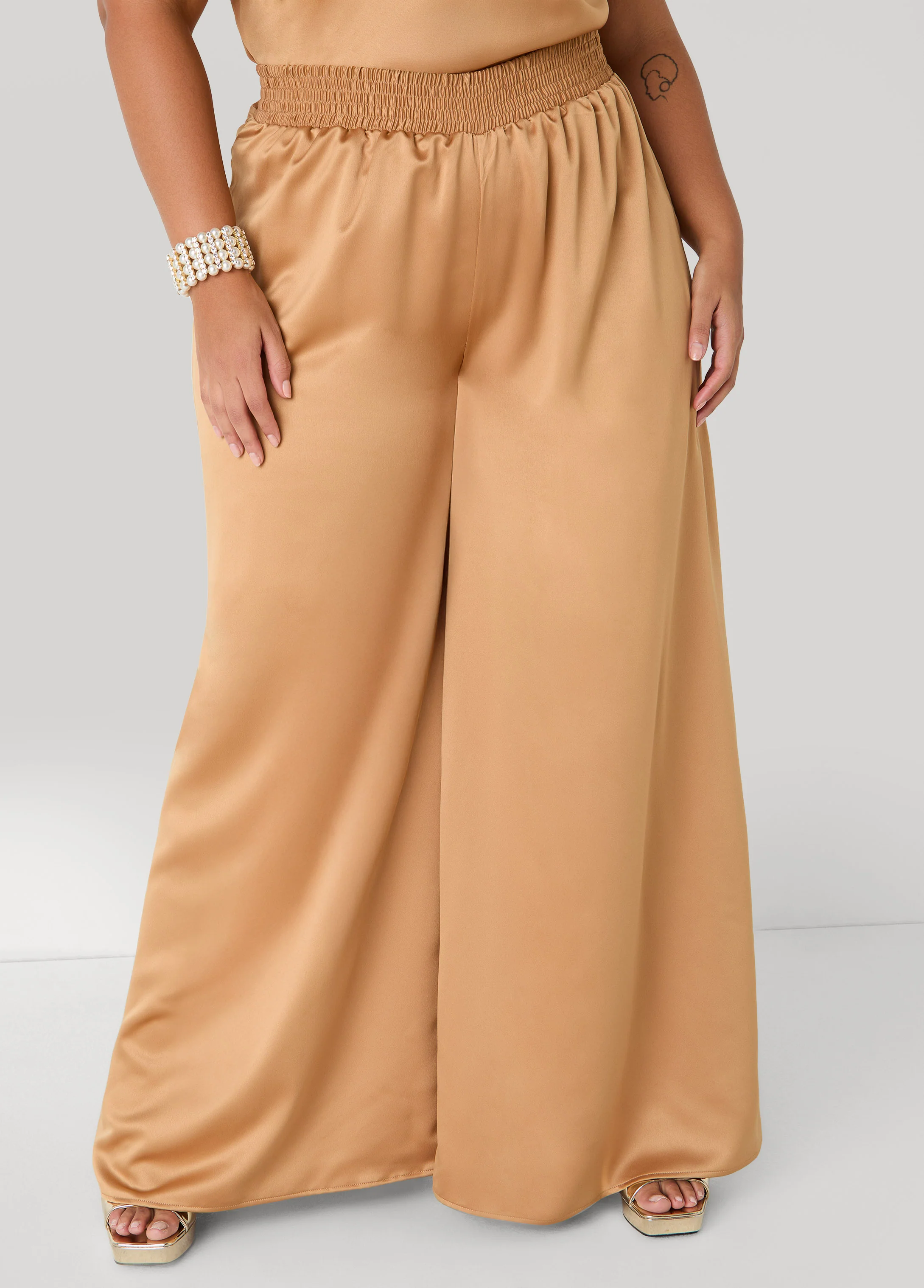 Wide Leg Satin Pants - Image 7