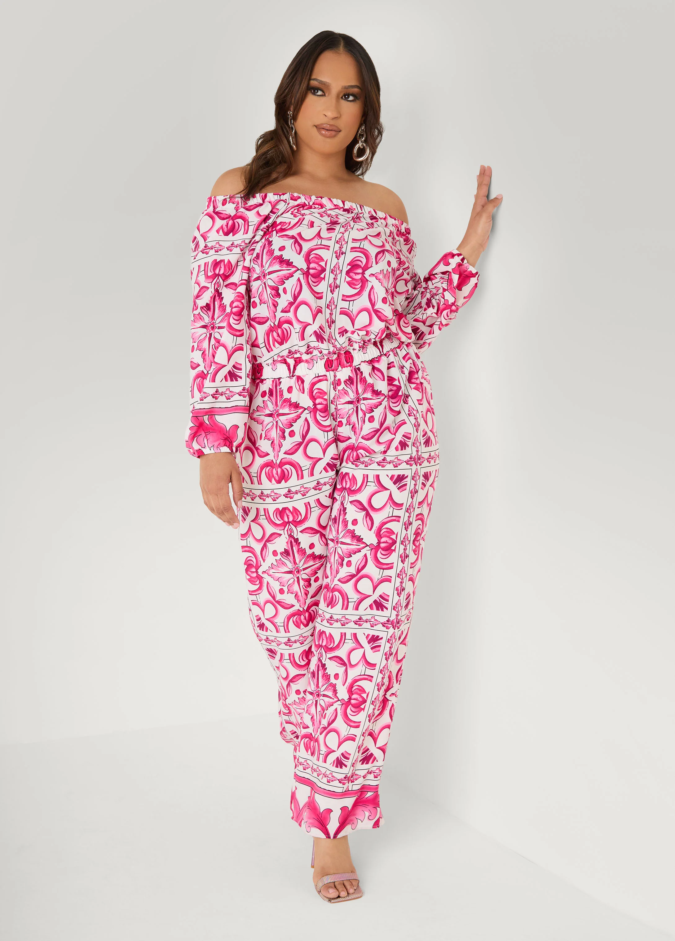 Off The Shoulder Floral Jumpsuit - Image 3