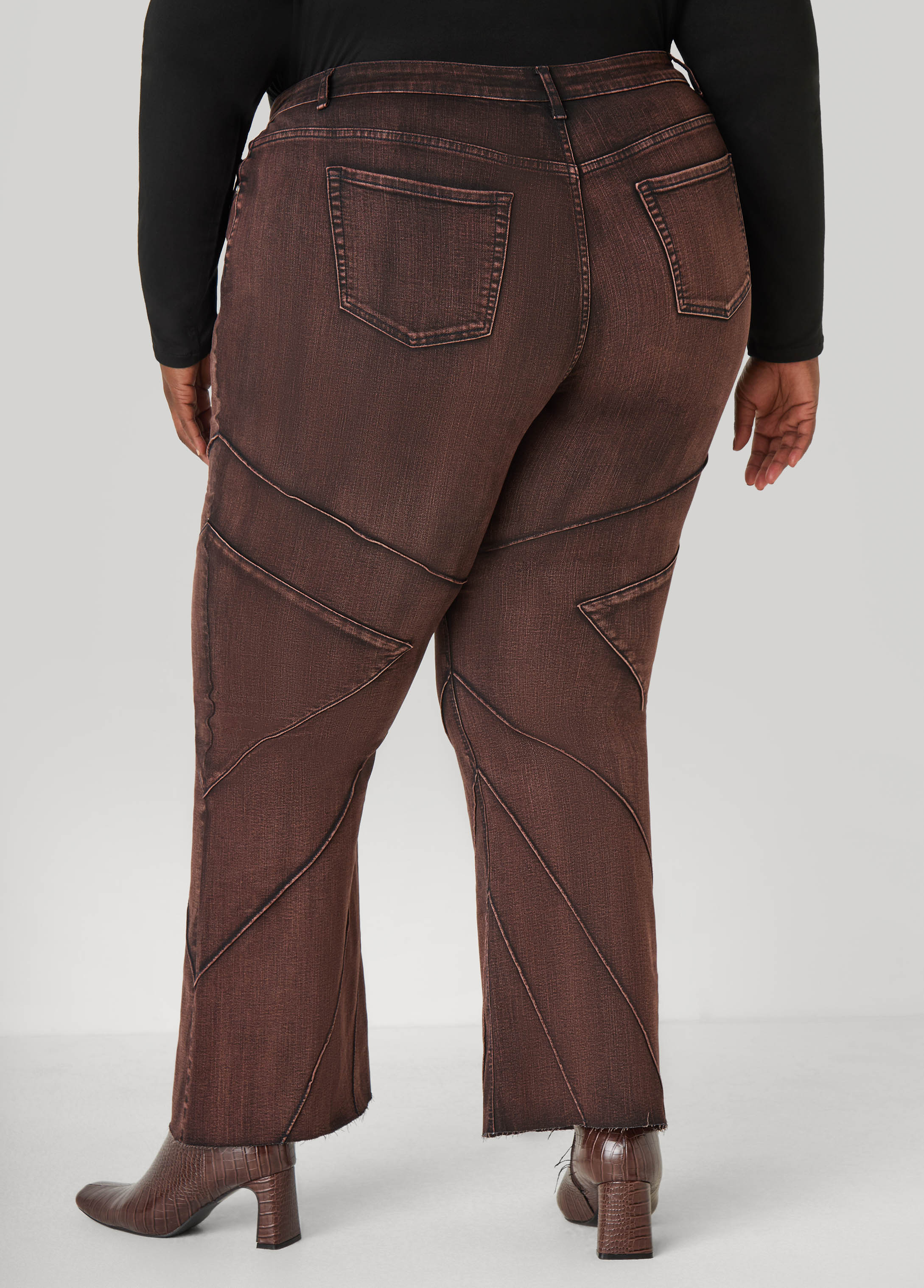High Rise Seamed Flared Jeans - Image 2