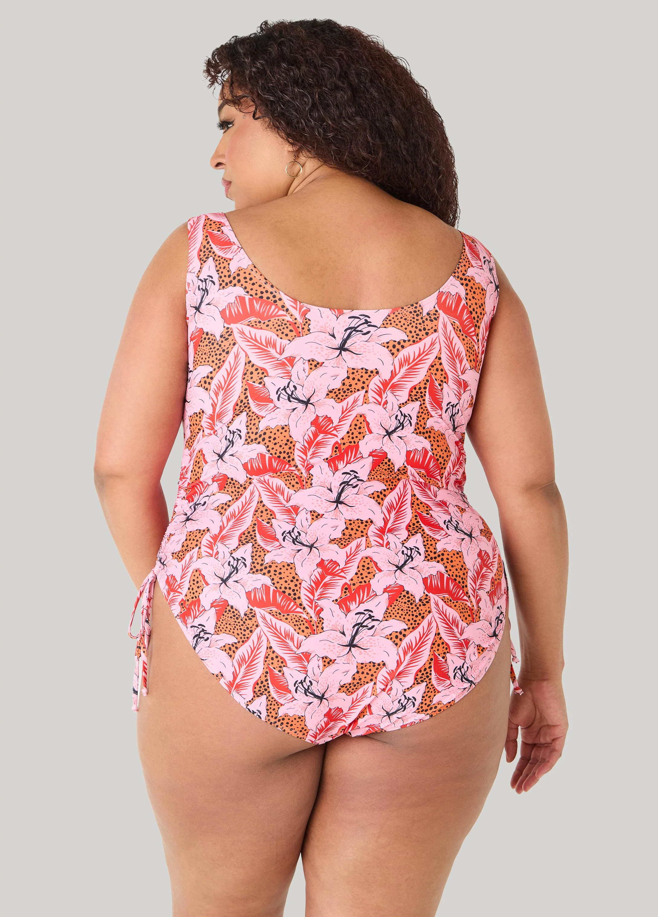 Floral Drawstring Swimsuit - Image 2