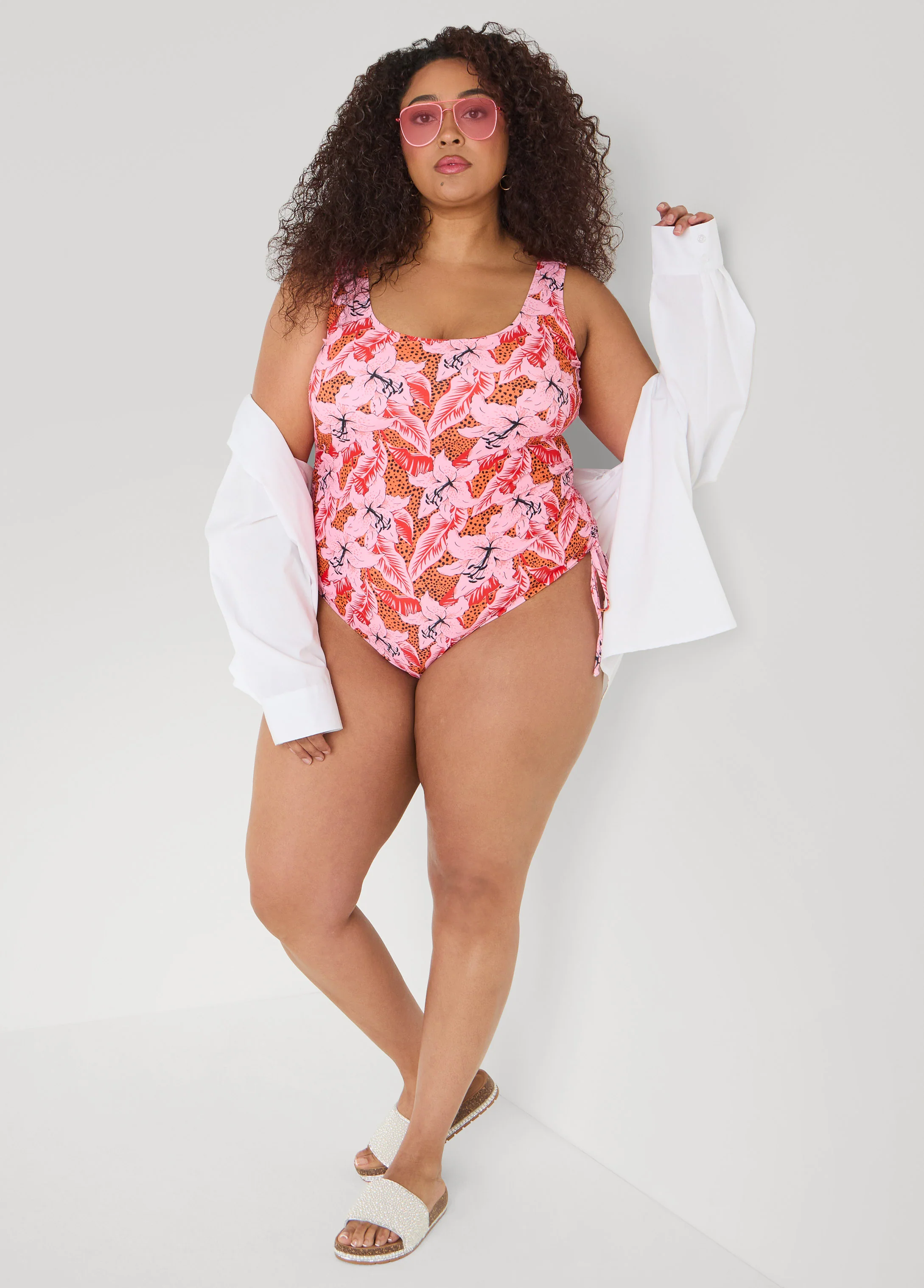 Floral Drawstring Swimsuit - Image 3