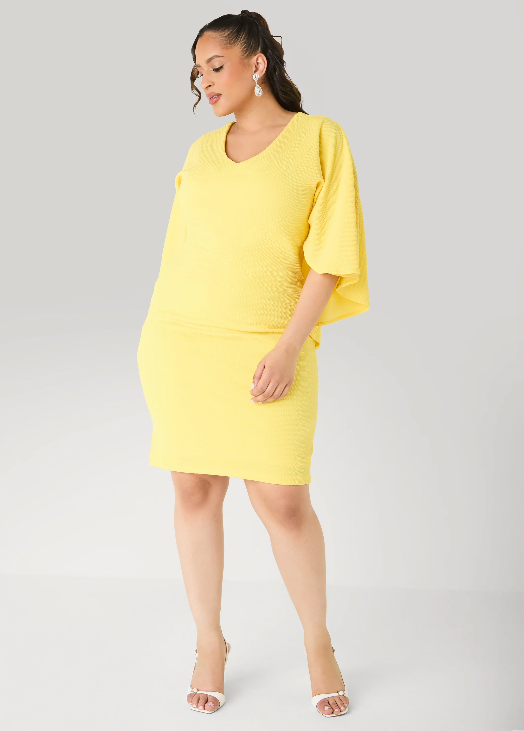 Textured Cape Sheath Dress - Image 8