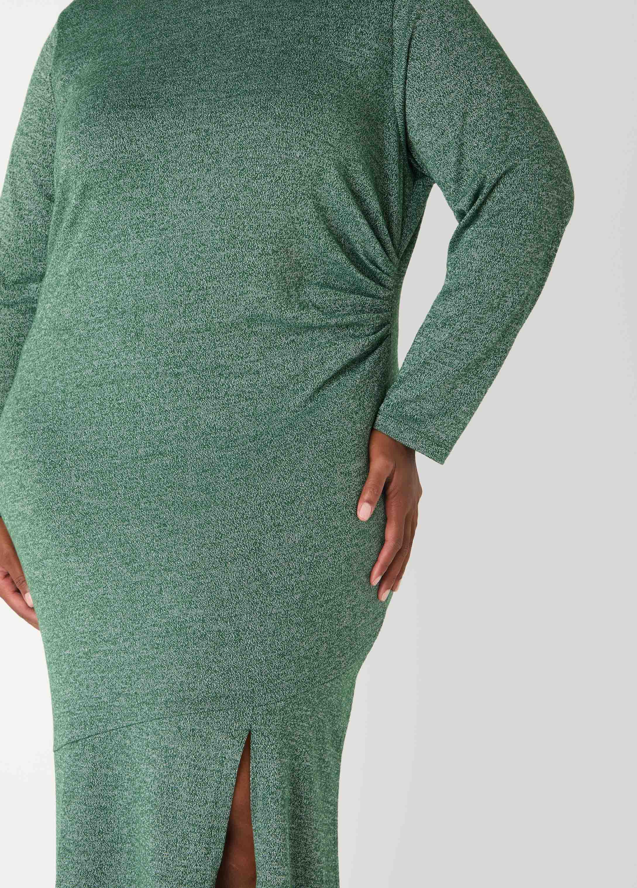 Gathered Marled T Shirt Maxi Dress - Image 7