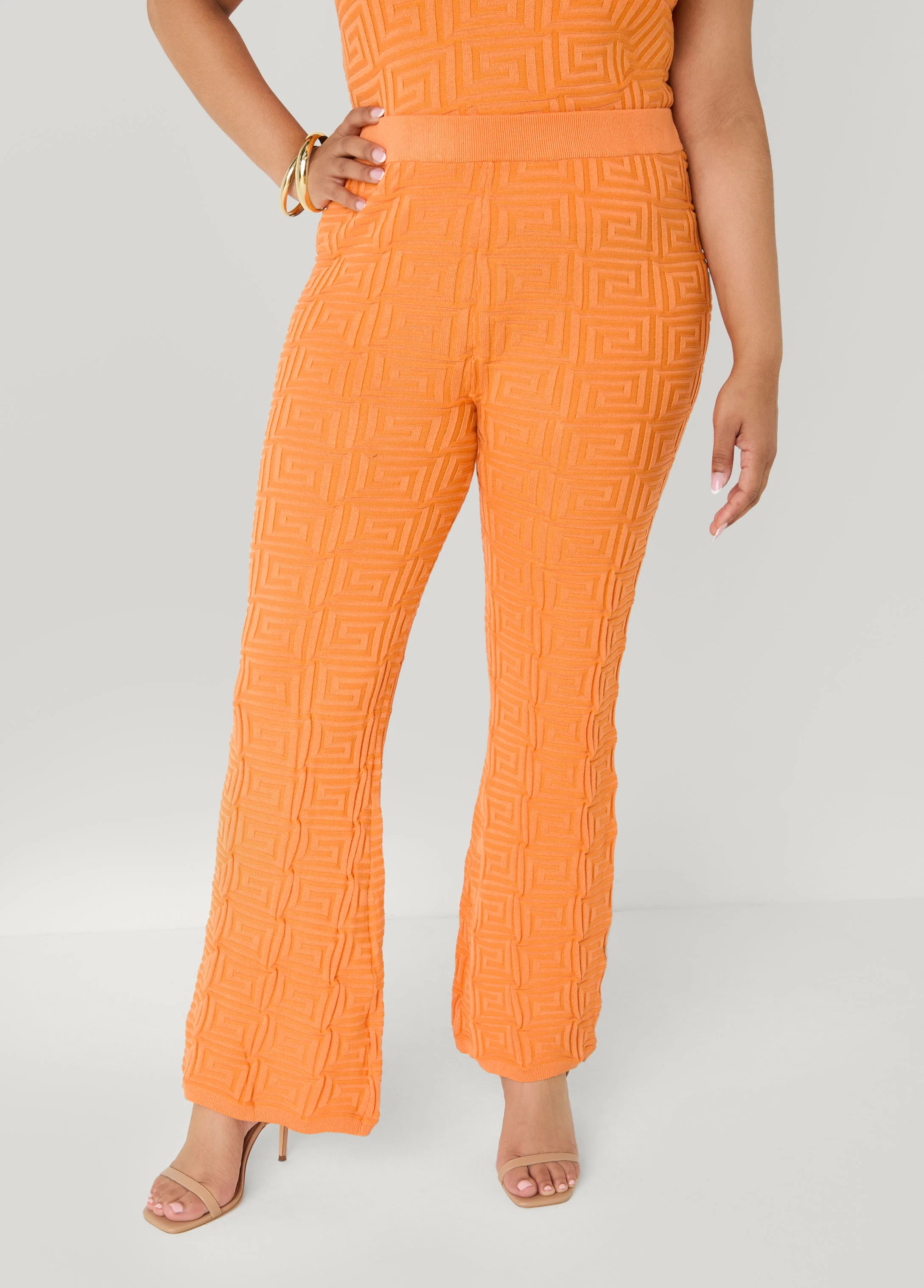 Jacquard Knit Flared Pants - Image 11