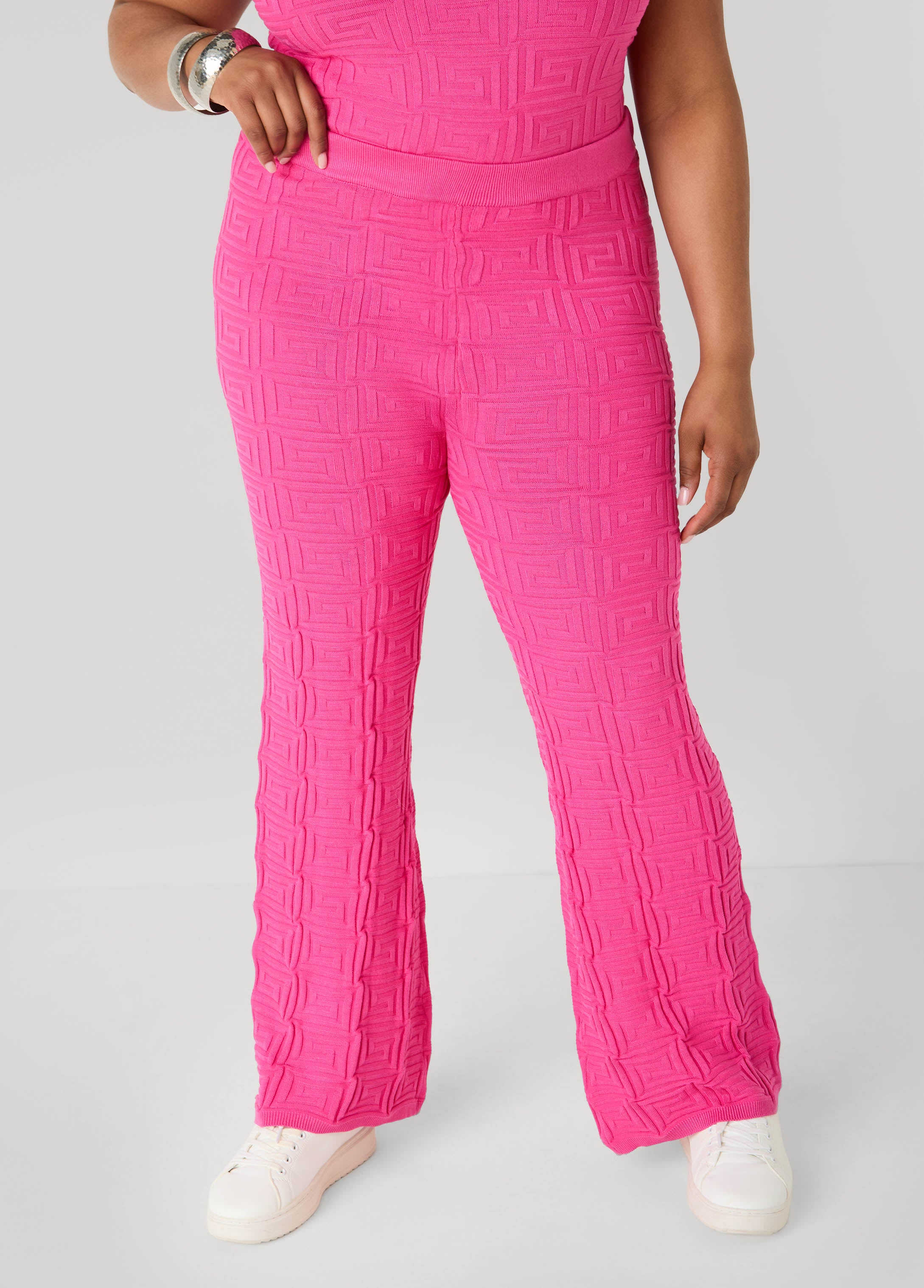 Jacquard Knit Flared Pants - Image 3