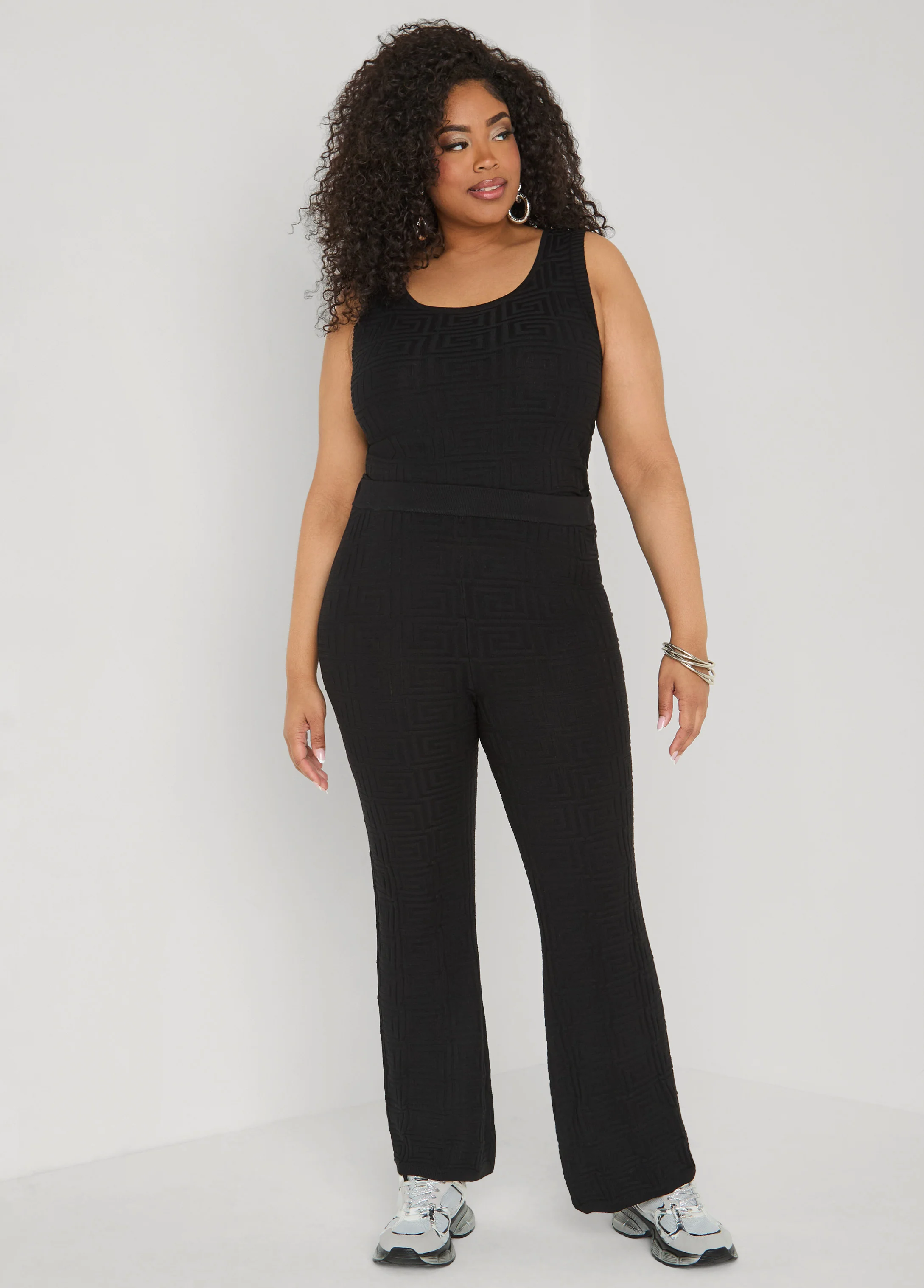 Jacquard Knit Flared Pants - Image 4