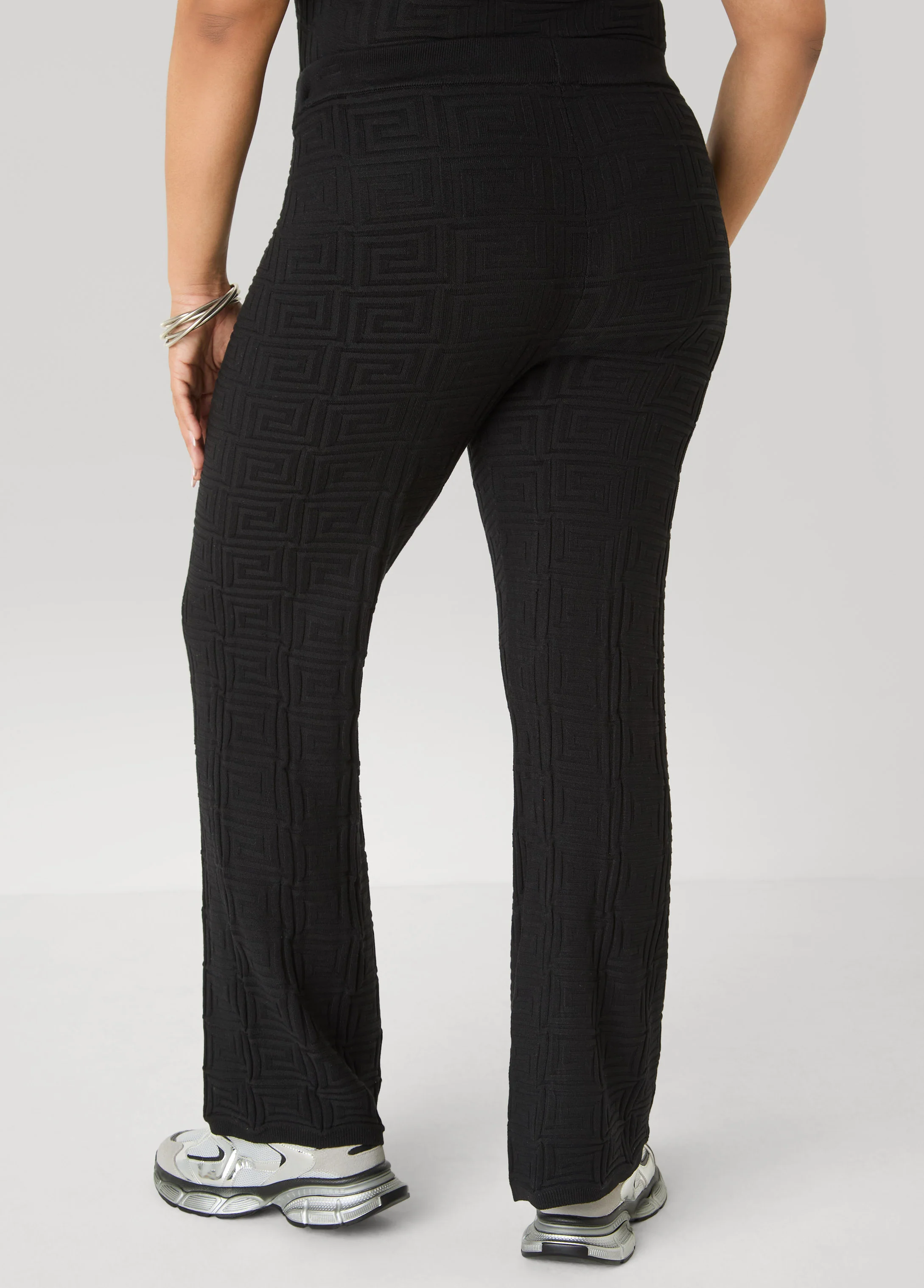 Jacquard Knit Flared Pants - Image 5
