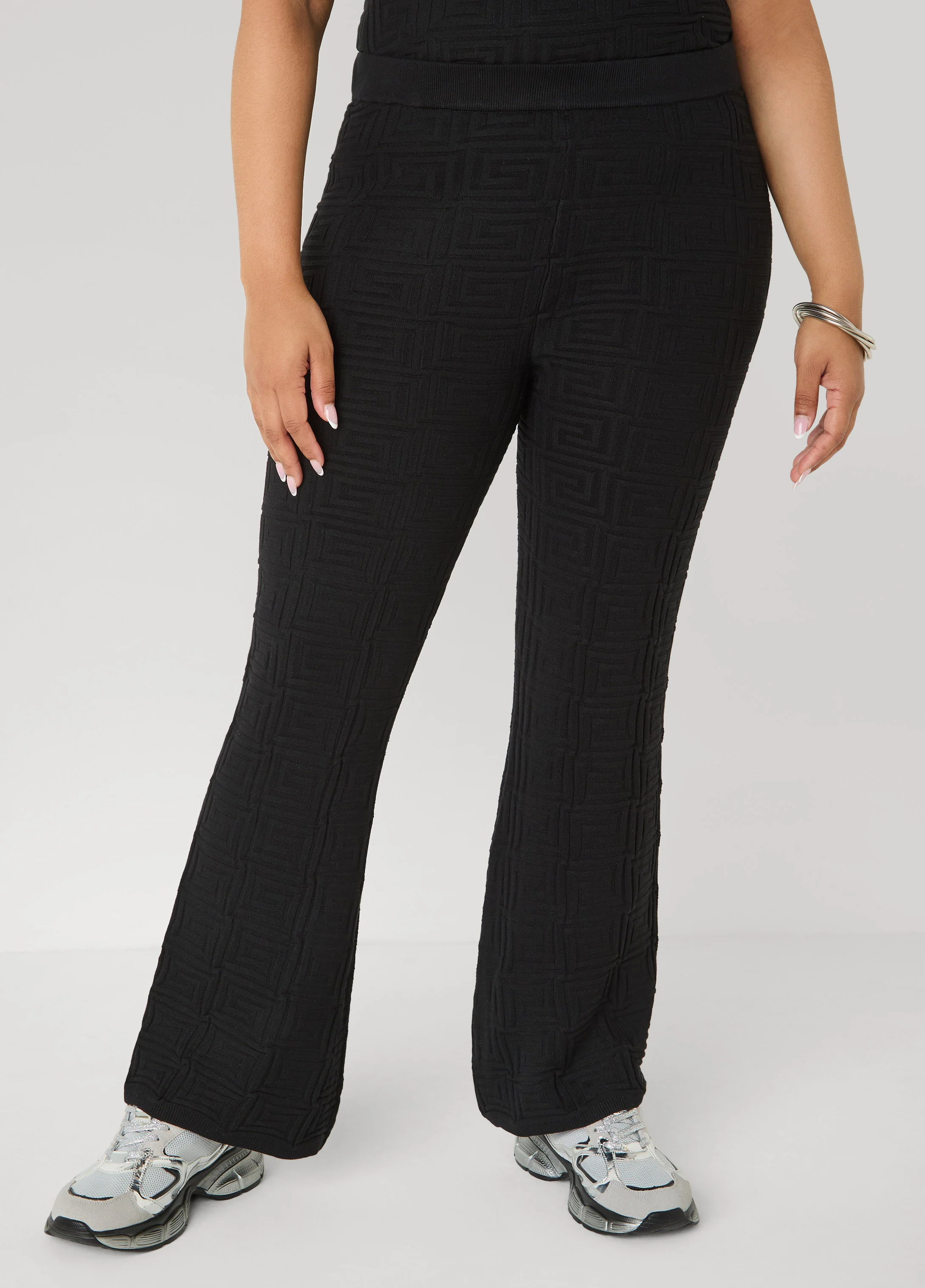 Jacquard Knit Flared Pants - Image 6