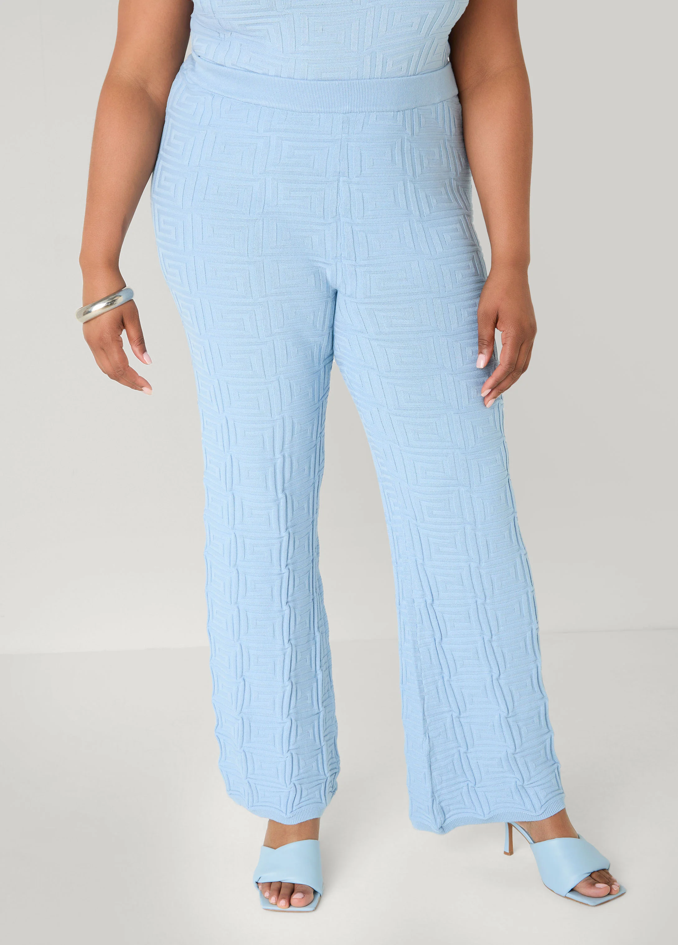 Jacquard Knit Flared Pants - Image 8