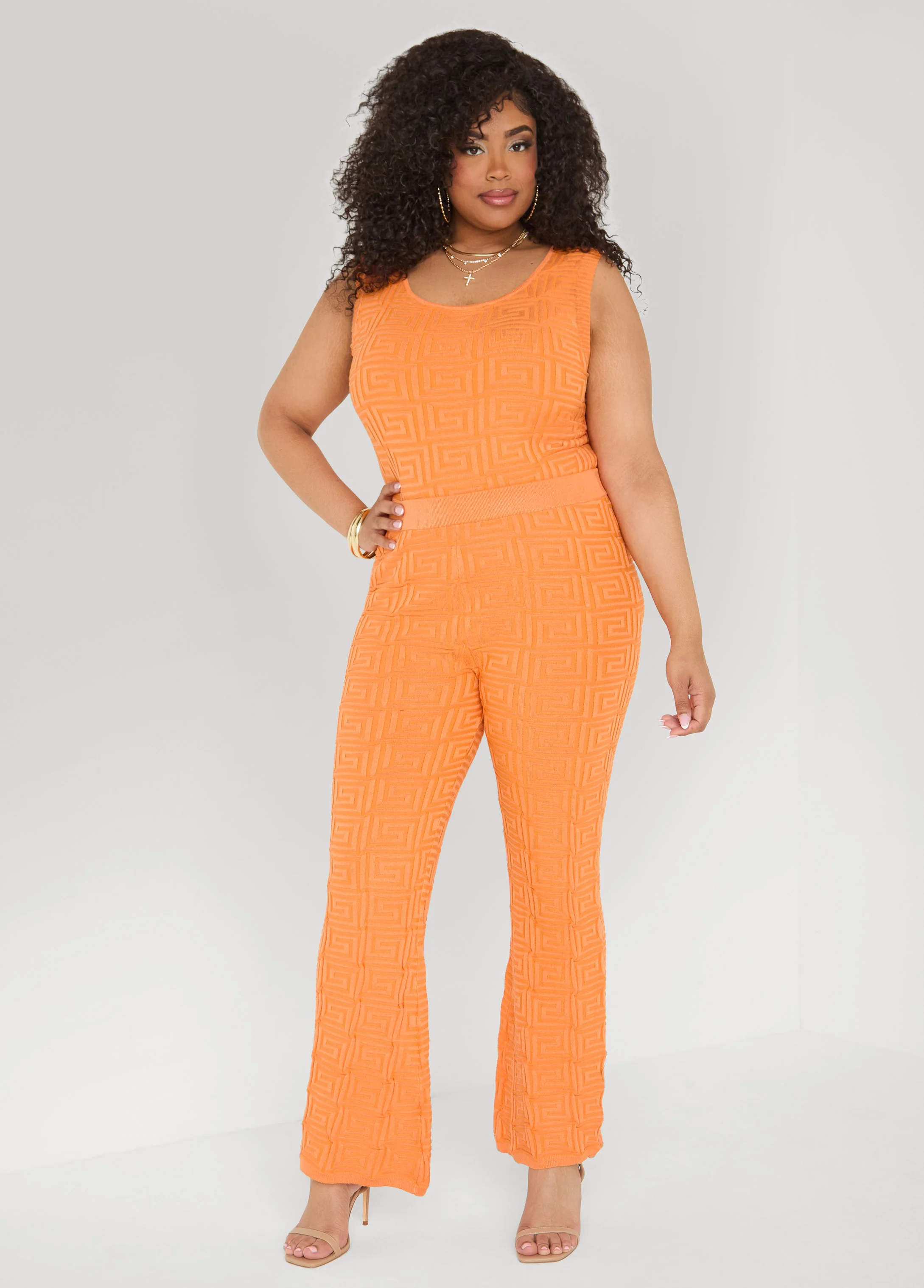 Jacquard Knit Flared Pants - Image 9