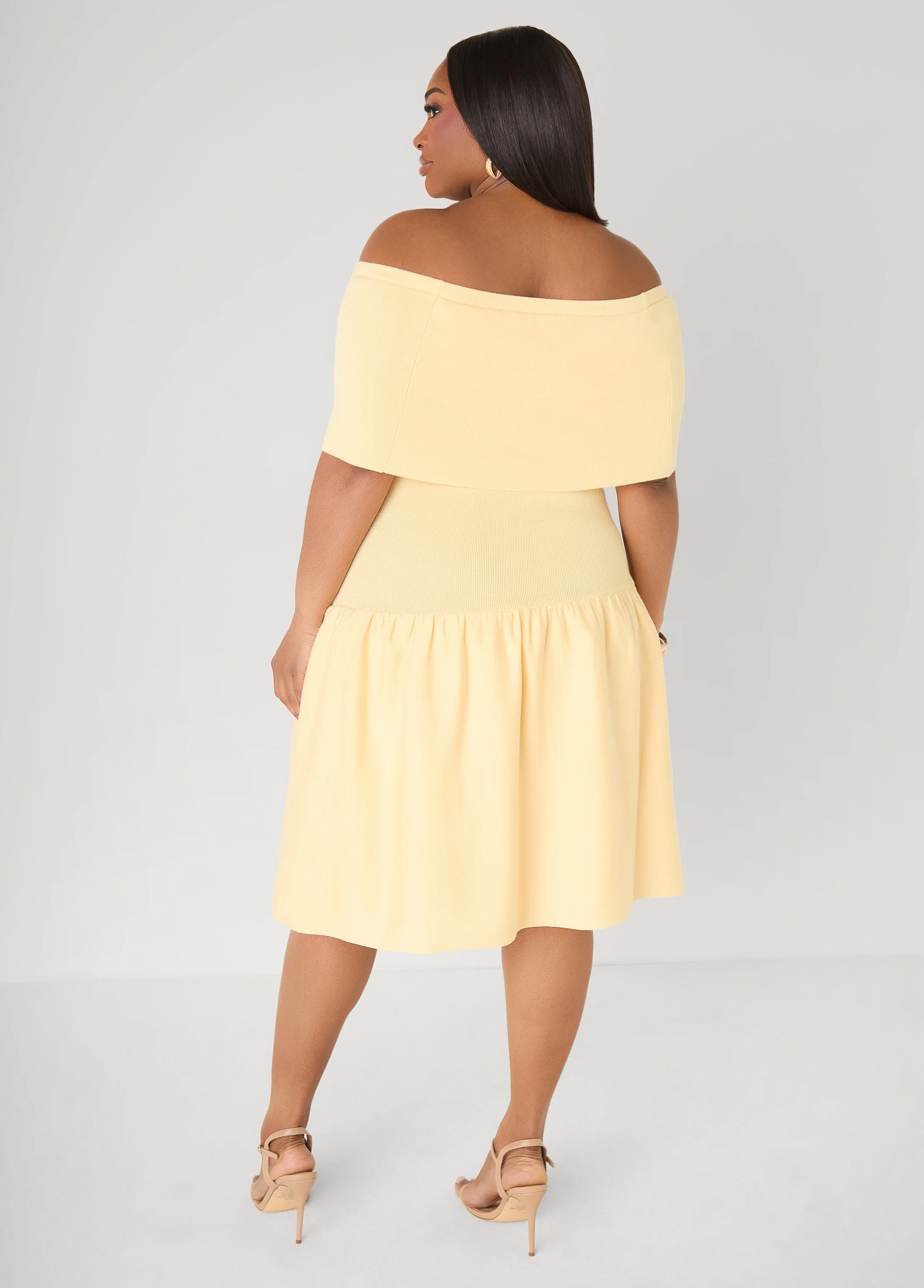 Off The Shoulder Sweater Dress - Image 5