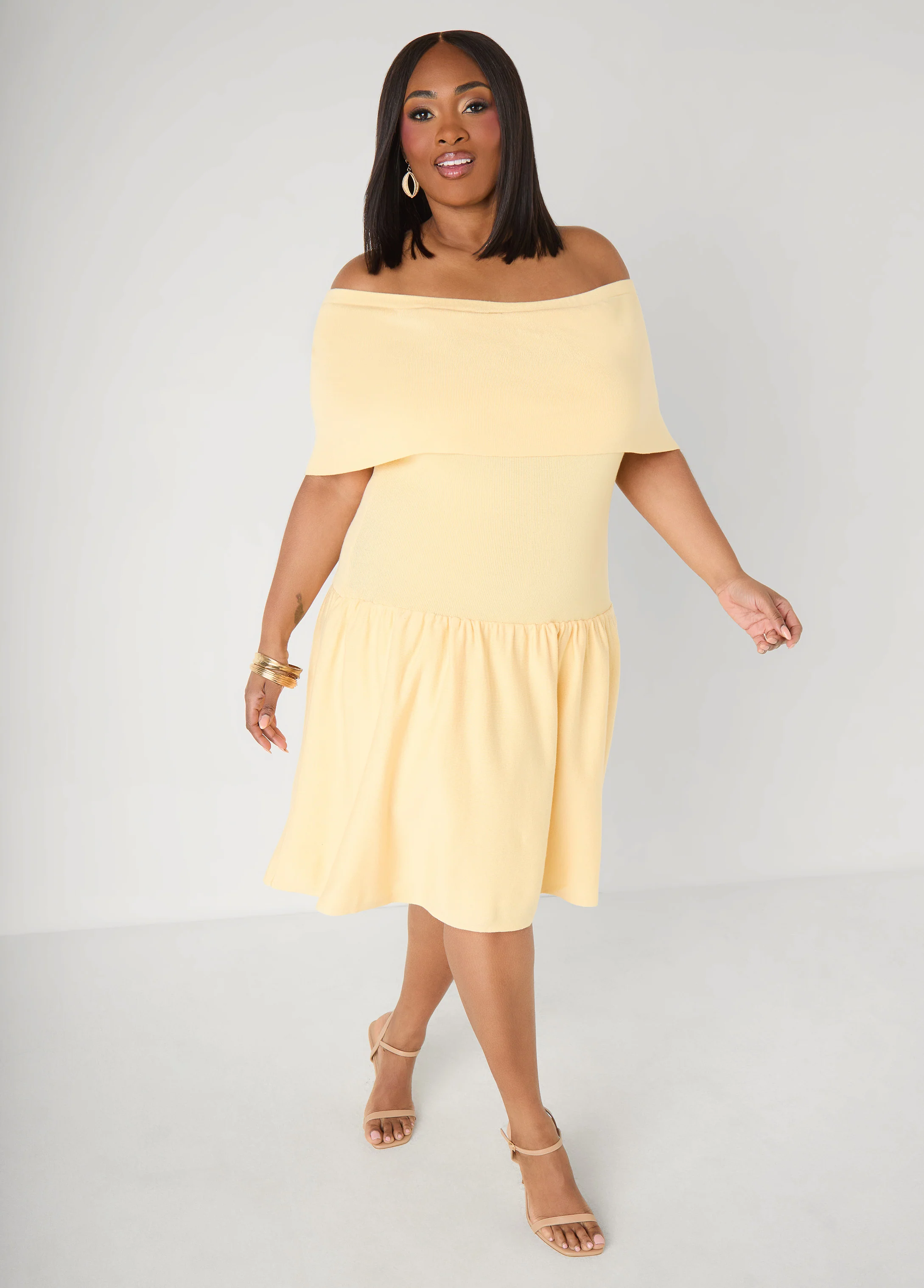 Off The Shoulder Sweater Dress - Image 6