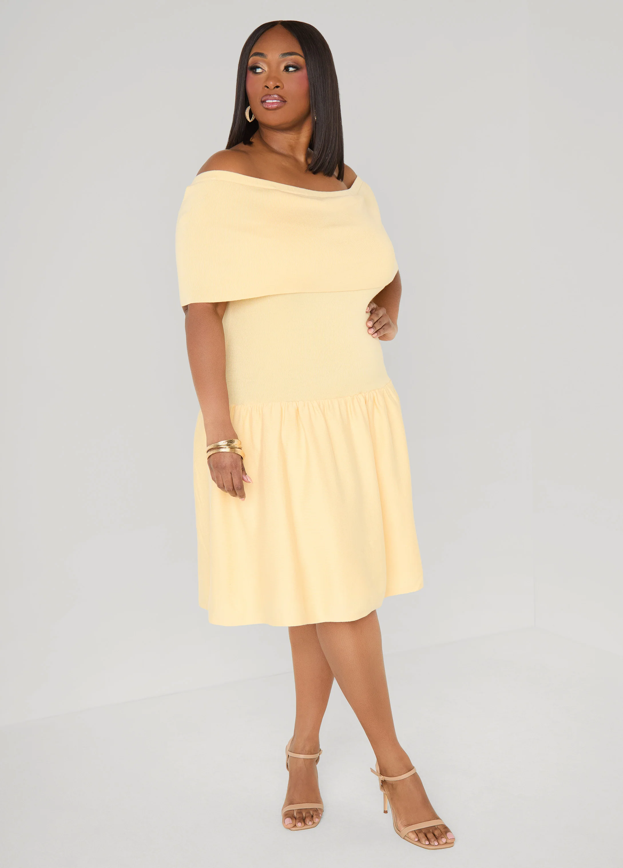 Off The Shoulder Sweater Dress - Image 7