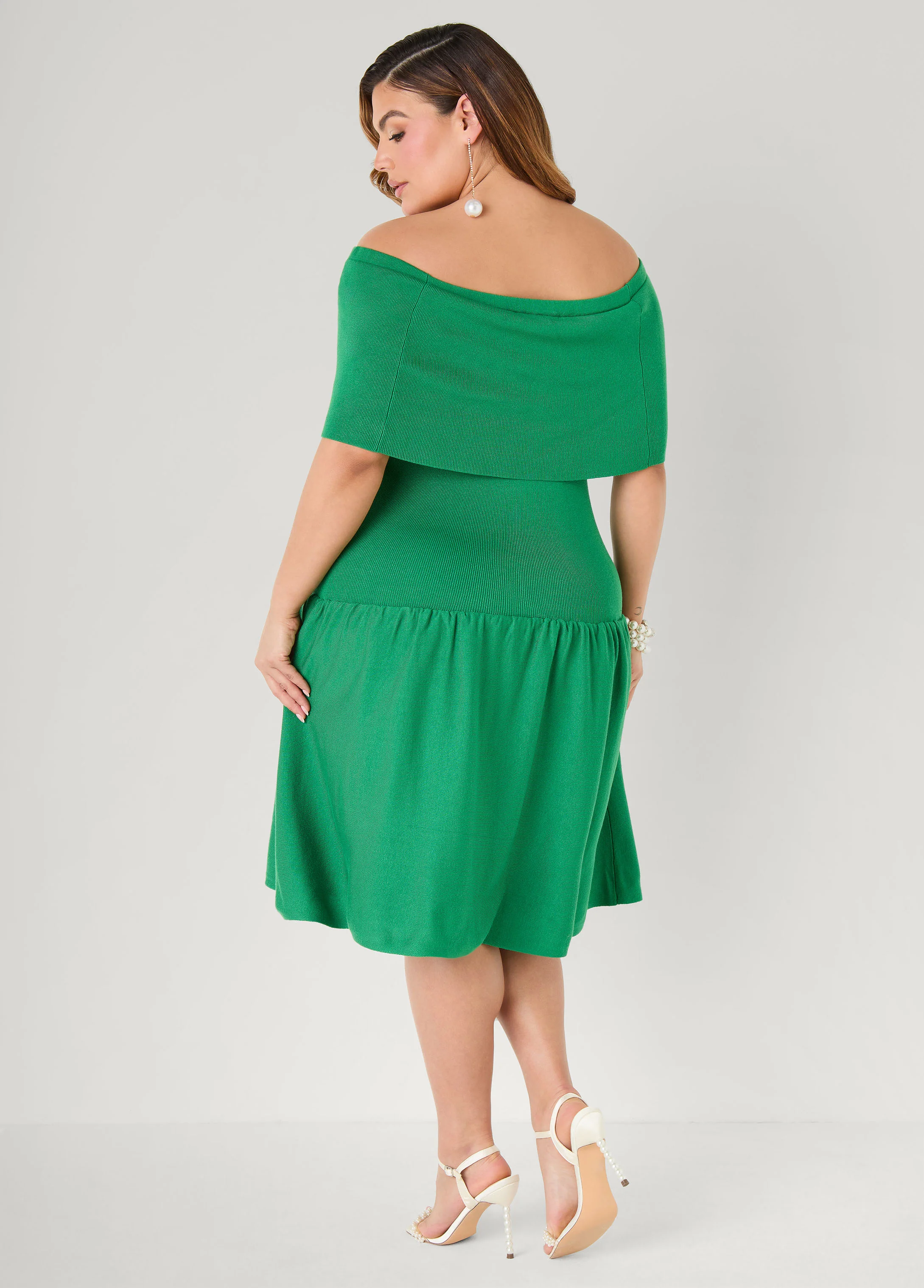 Off The Shoulder Sweater Dress - Image 9
