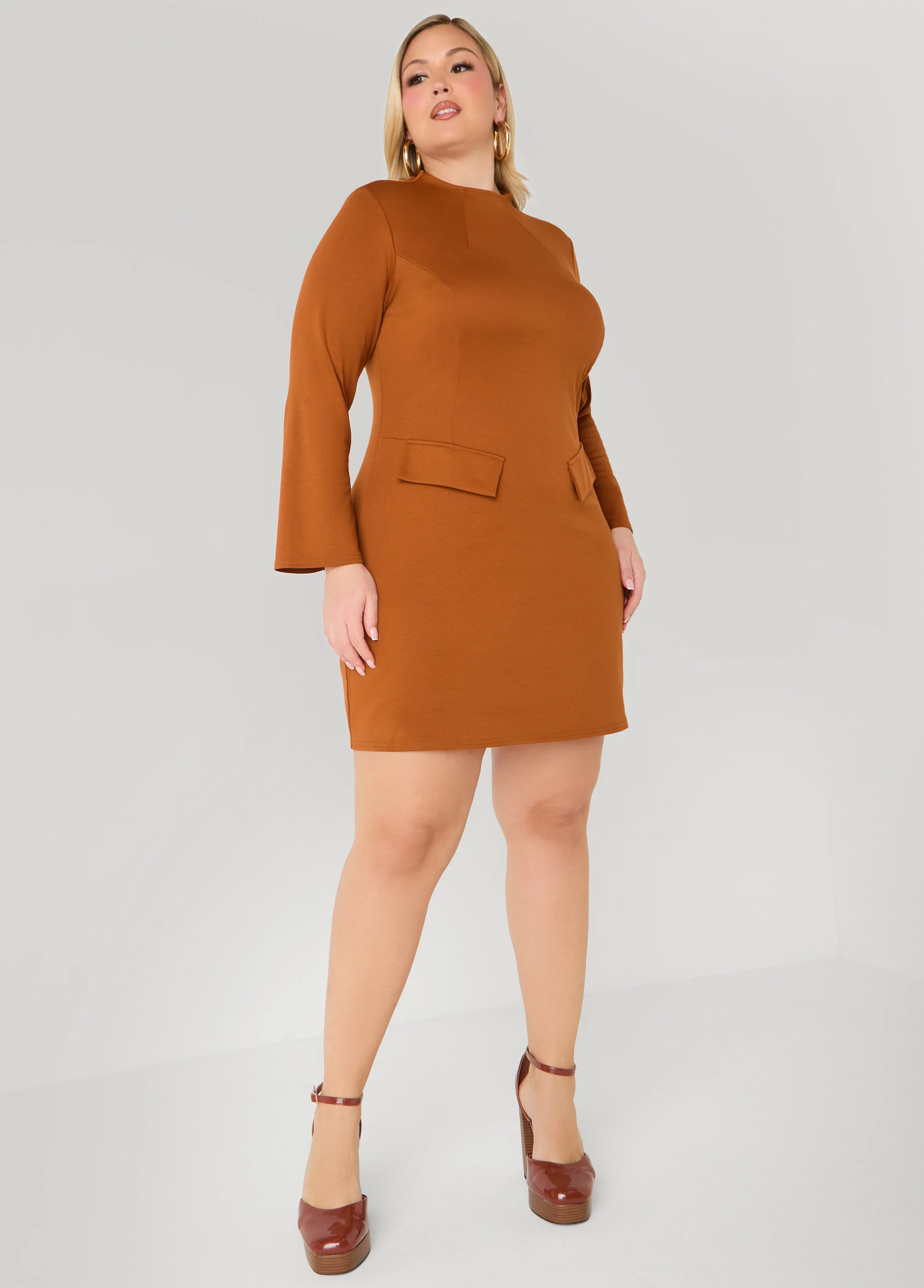 Split Bell Cuff Mini Dress - Image 4