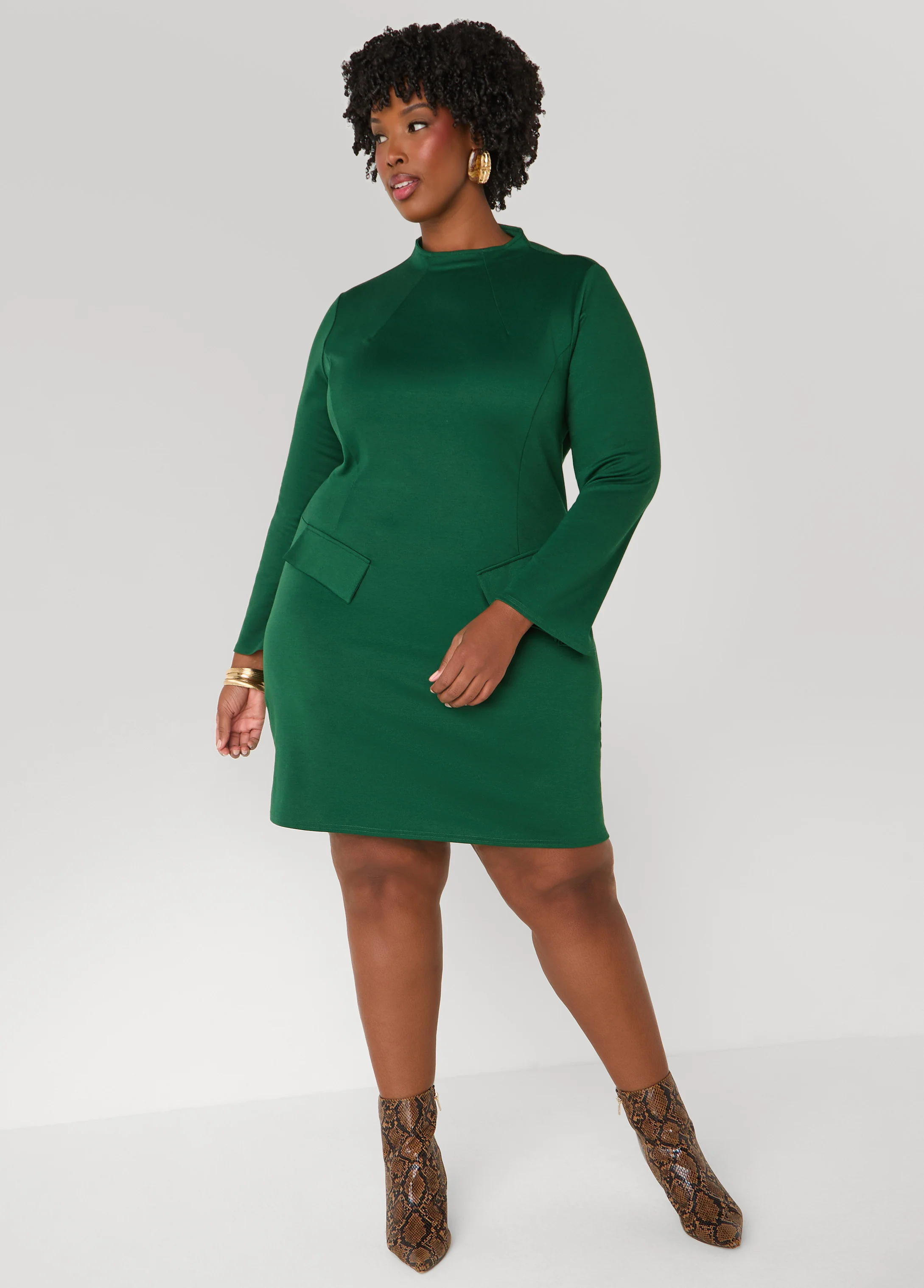Split Bell Cuff Mini Dress - Image 7