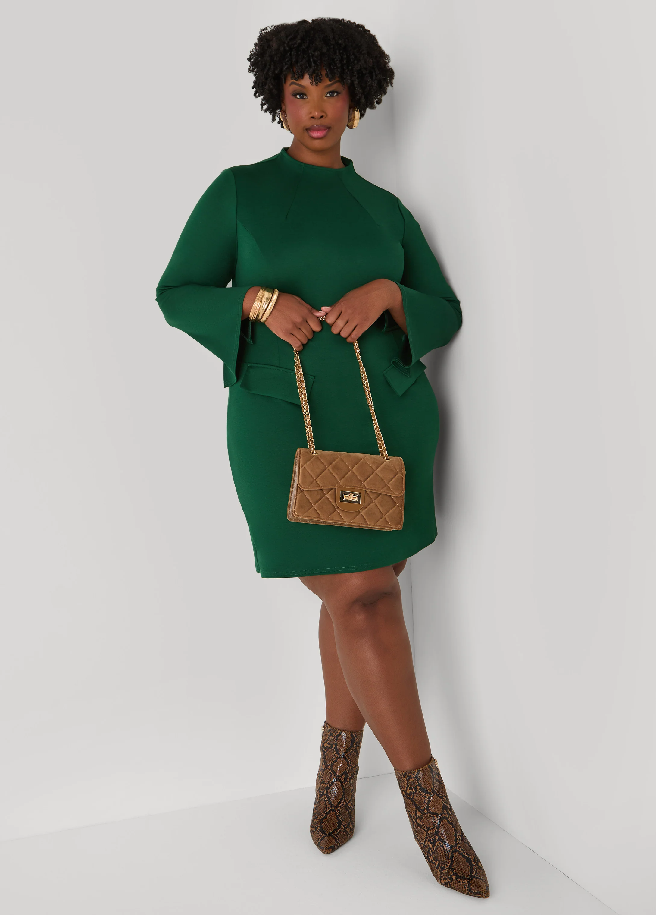 Split Bell Cuff Mini Dress - Image 9
