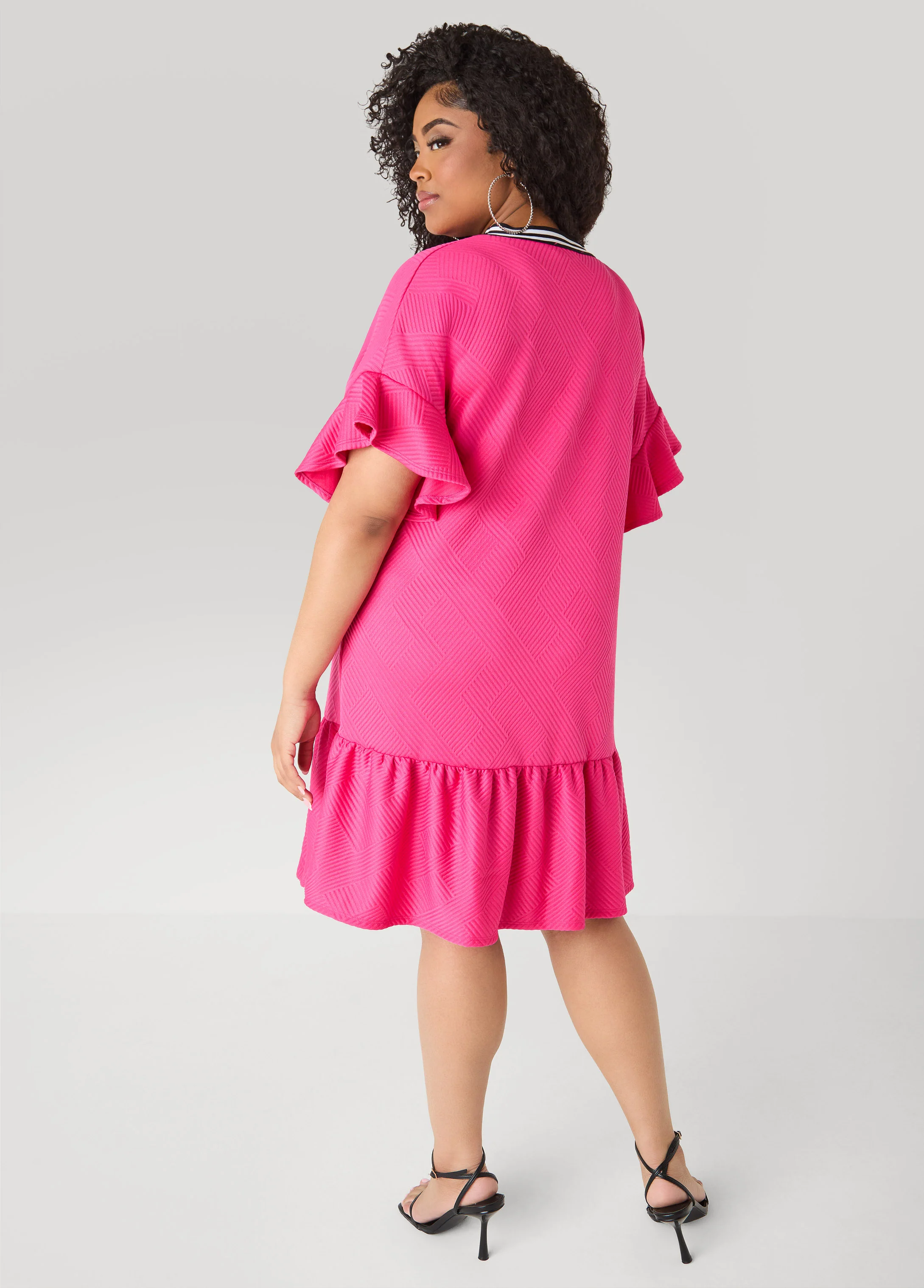 Ruffled Textured Babydoll Dress - Image 10