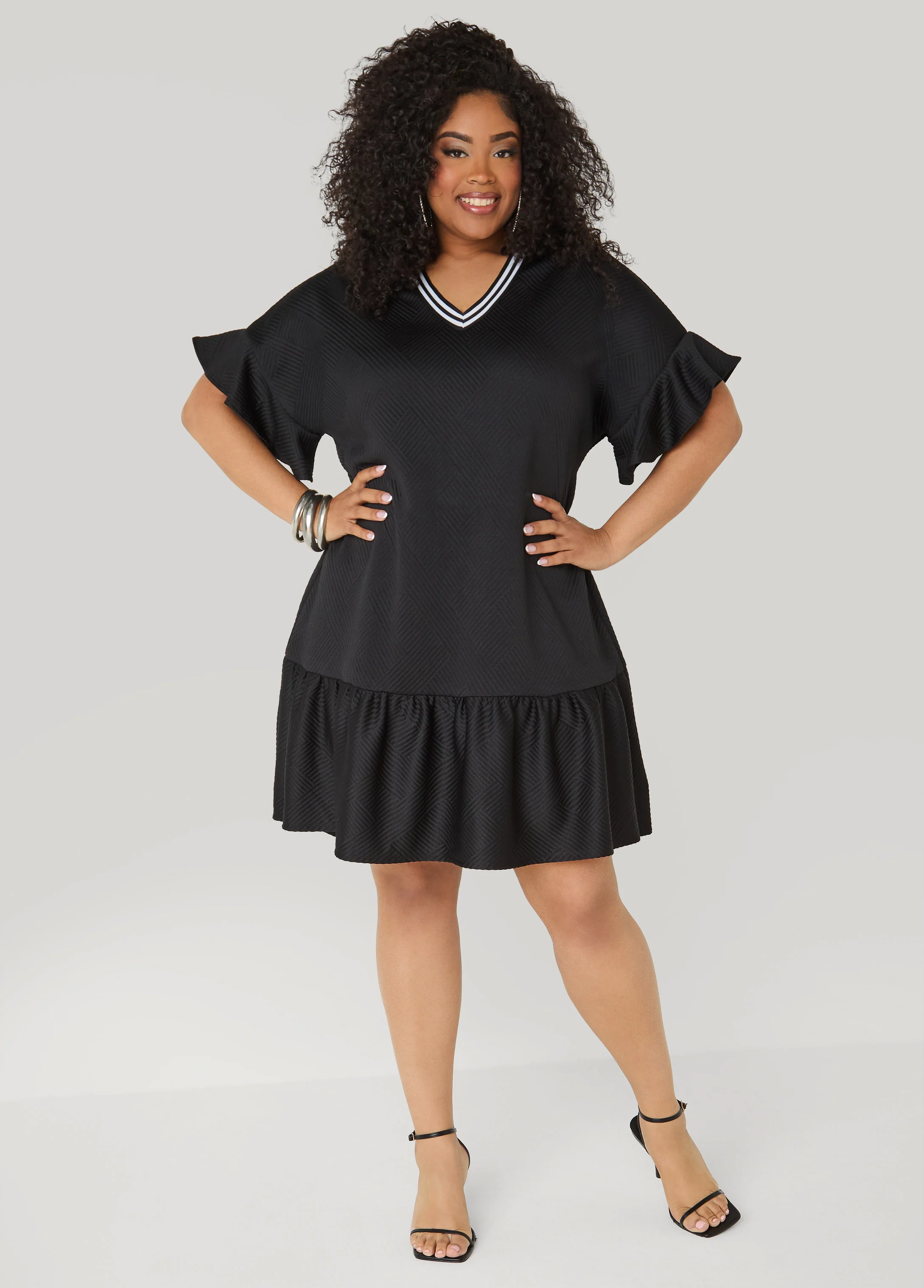 Ruffled Textured Babydoll Dress - Image 5