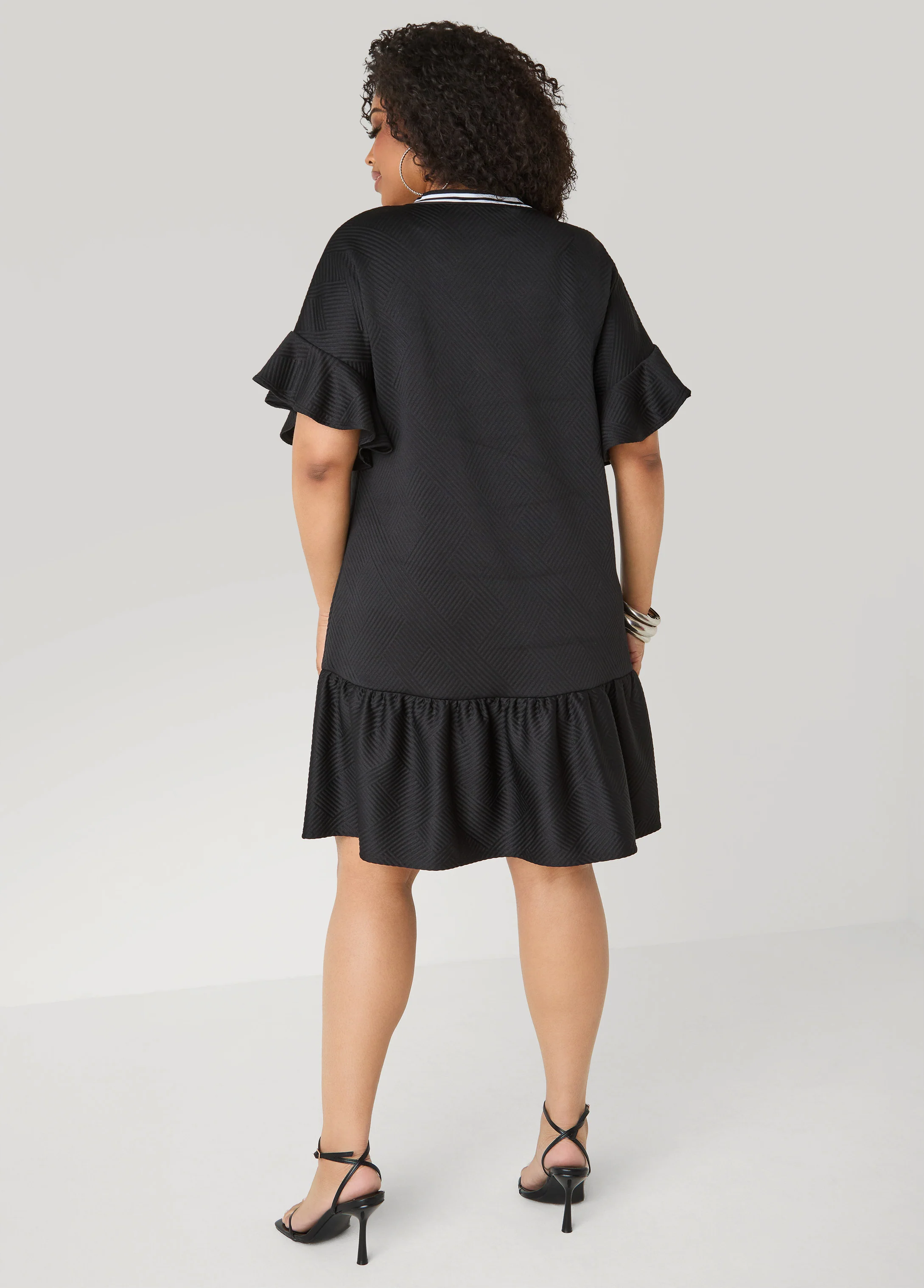 Ruffled Textured Babydoll Dress - Image 6