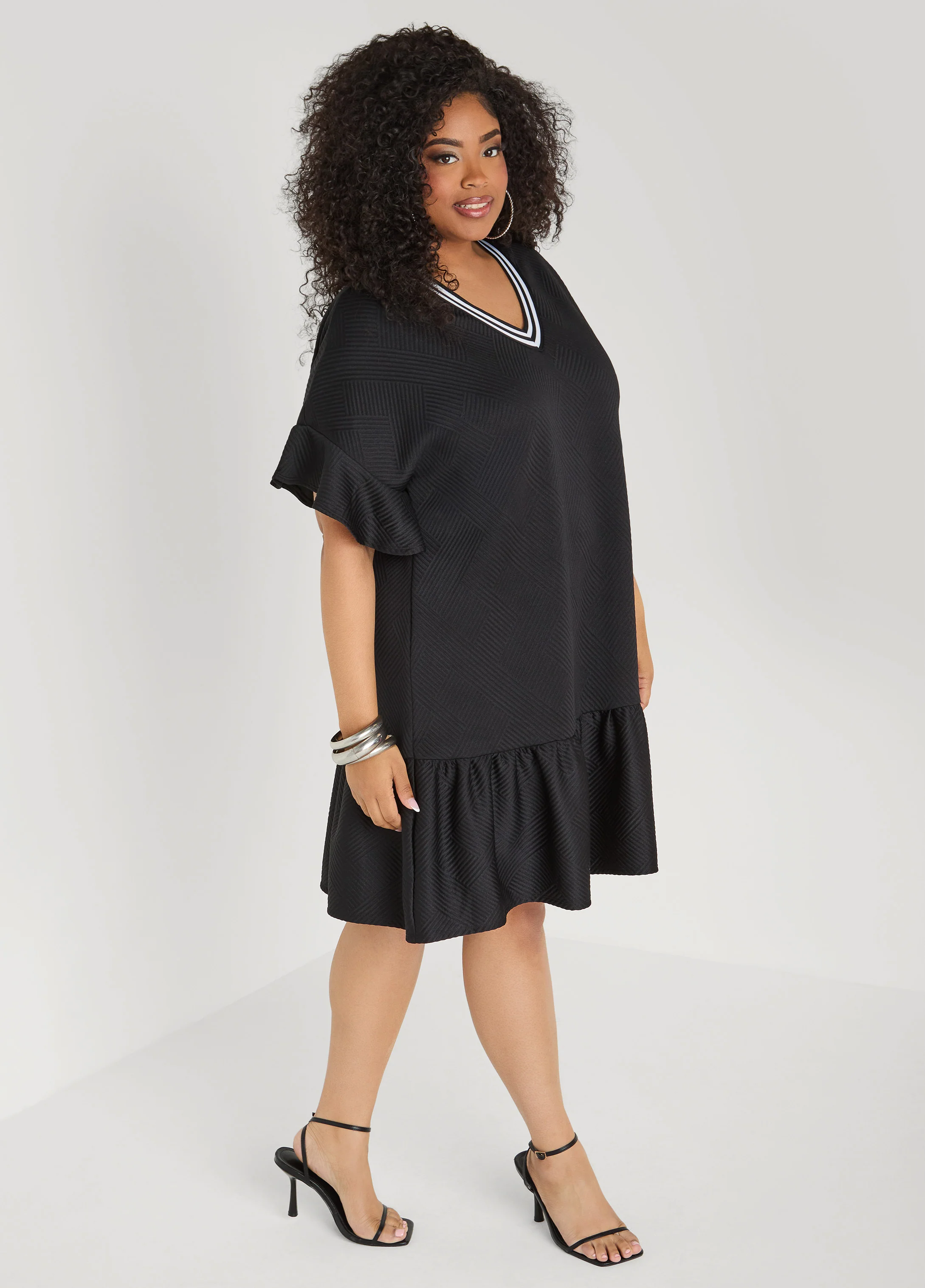 Ruffled Textured Babydoll Dress - Image 7
