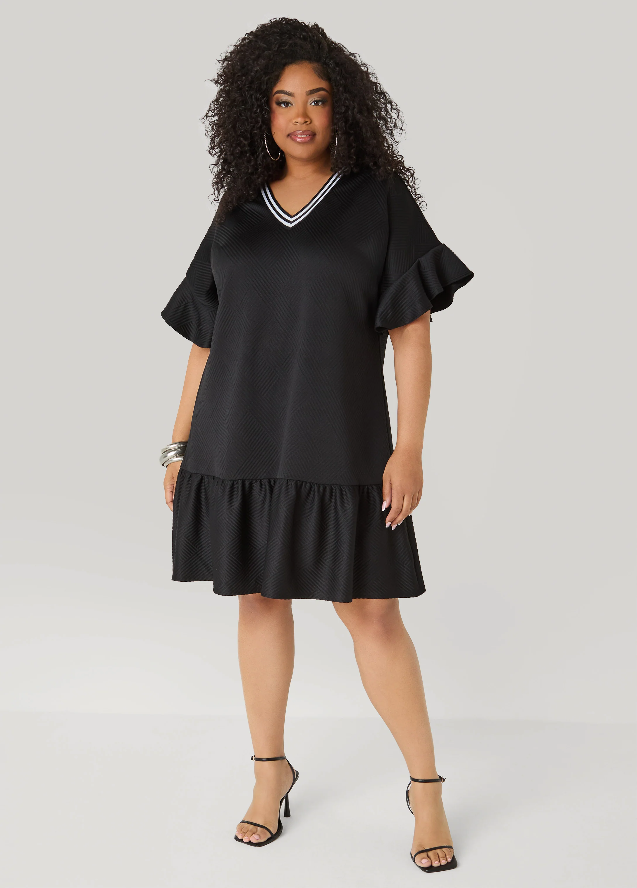 Ruffled Textured Babydoll Dress - Image 8