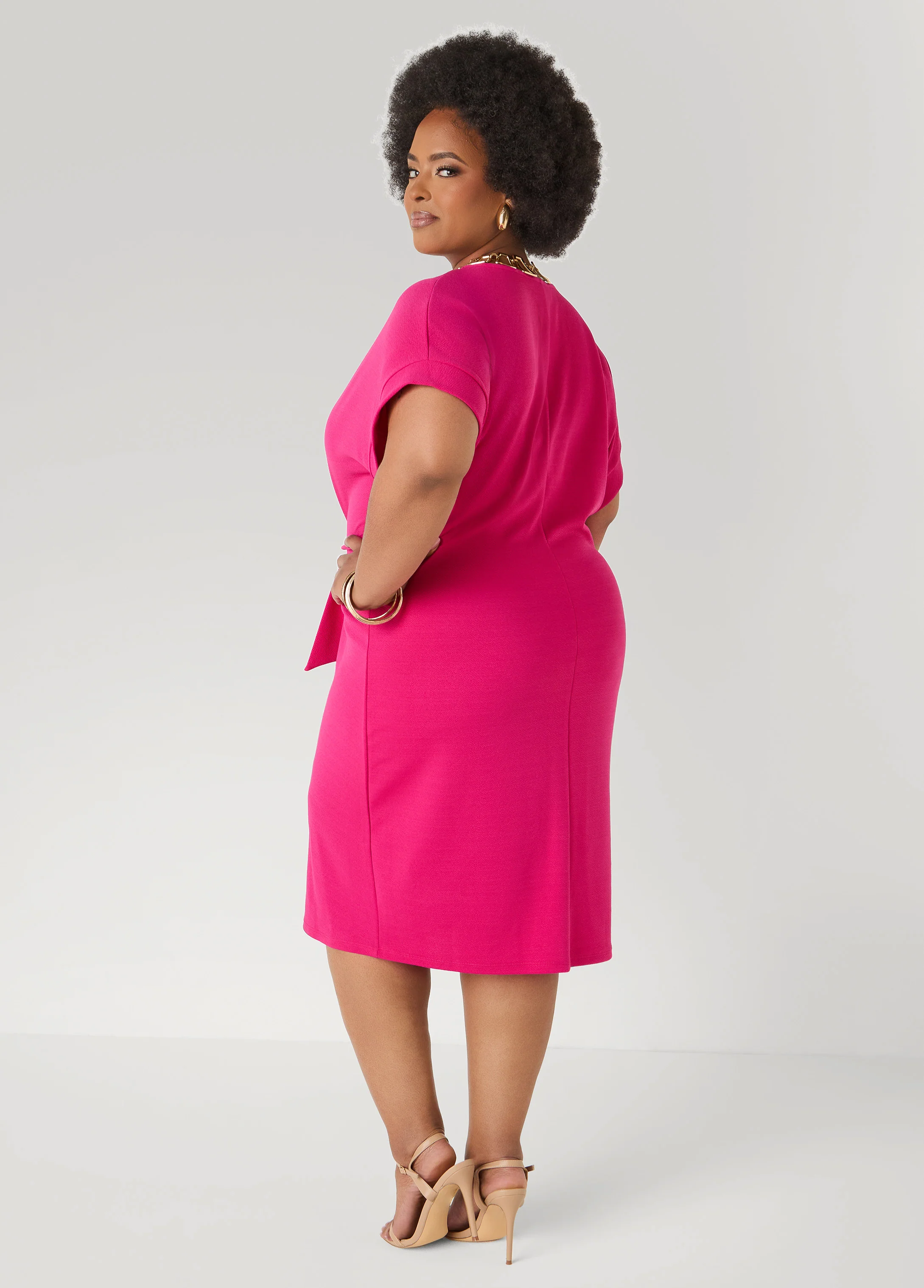 Textured Tie Front Dress - Image 10