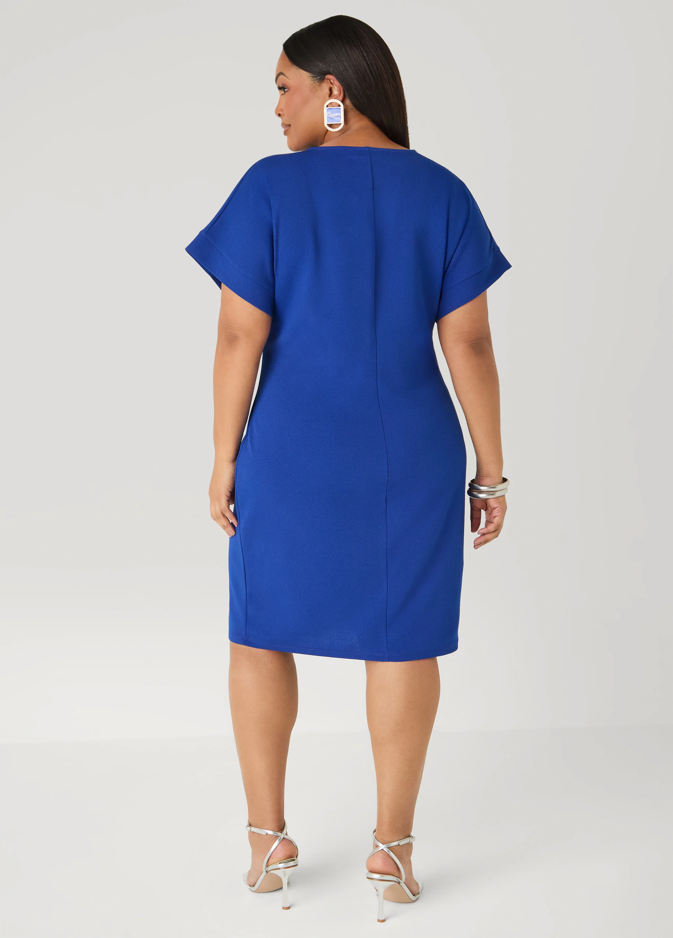 Textured Tie Front Dress - Image 2