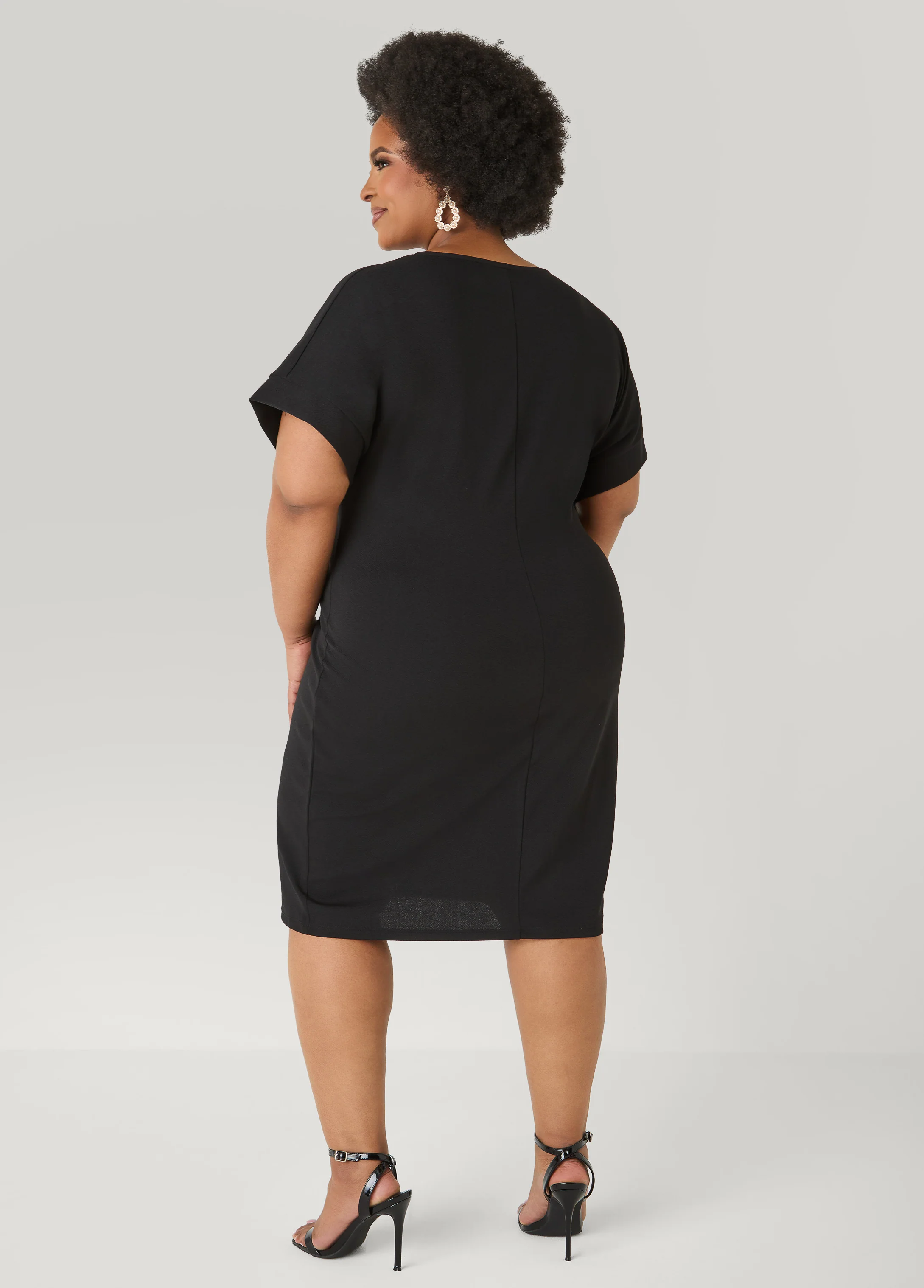 Textured Tie Front Dress - Image 6