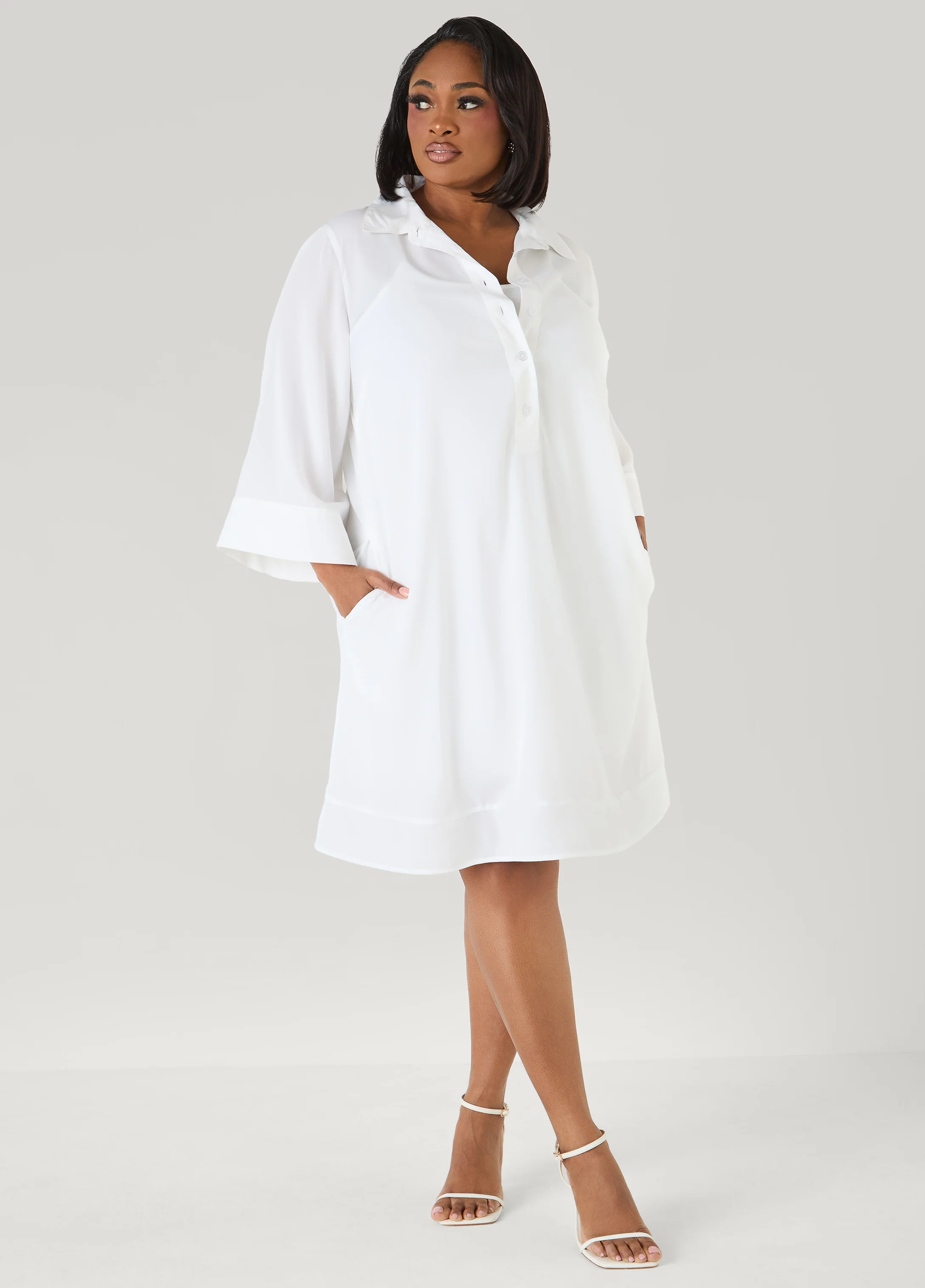 Collared Swing Shirtdress - Image 3