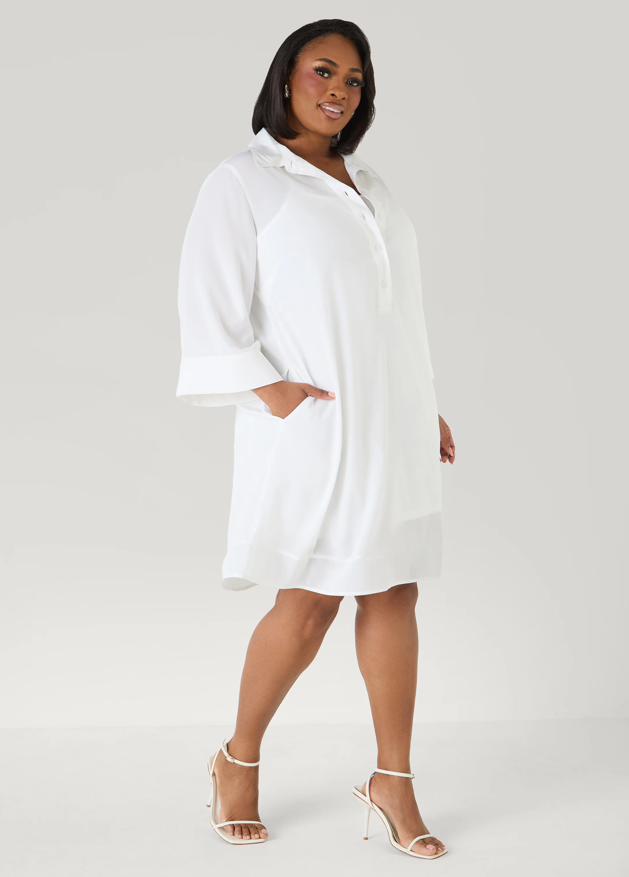 Collared Swing Shirtdress - Image 4