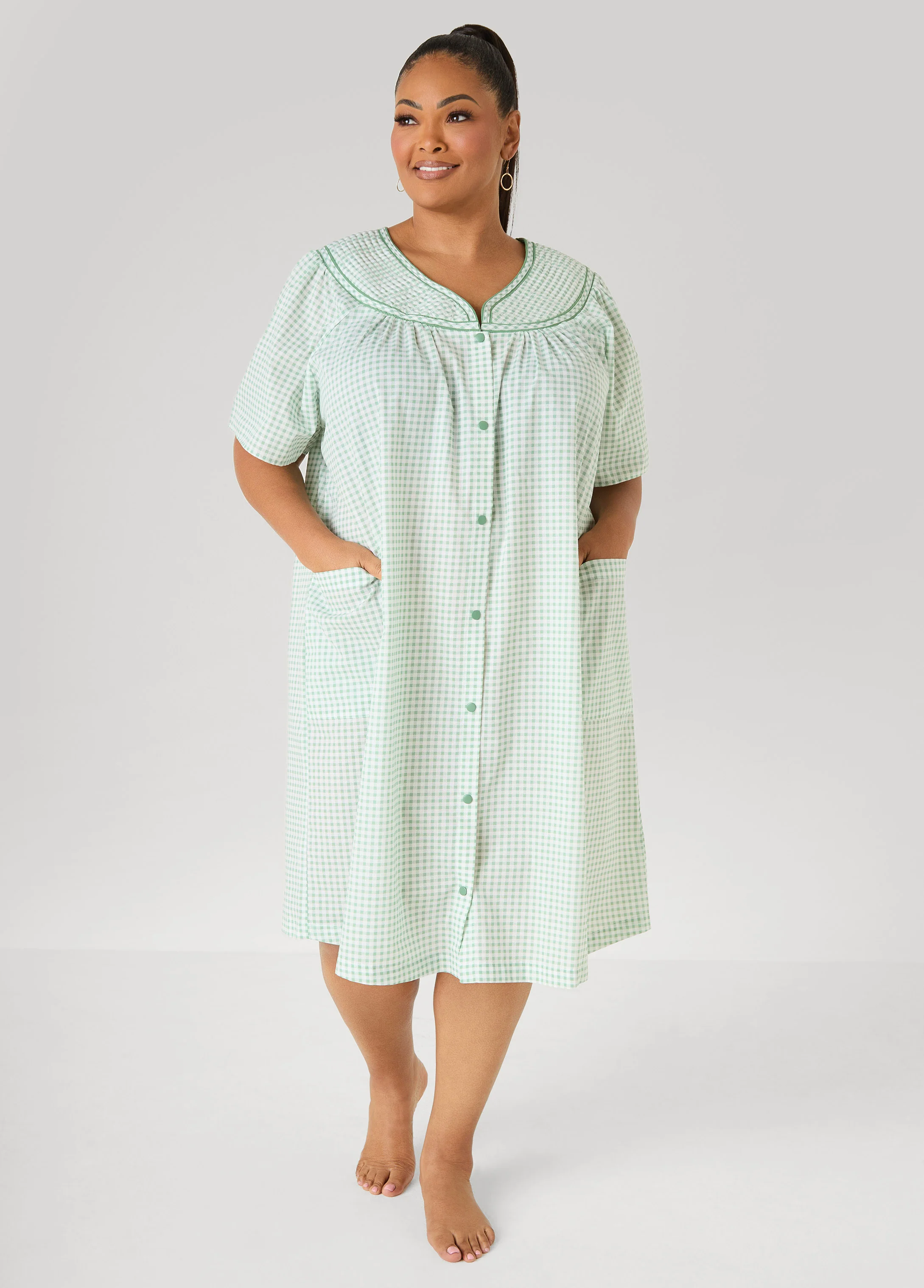 Moon To Noon Gingham Sleep Dress - Image 3