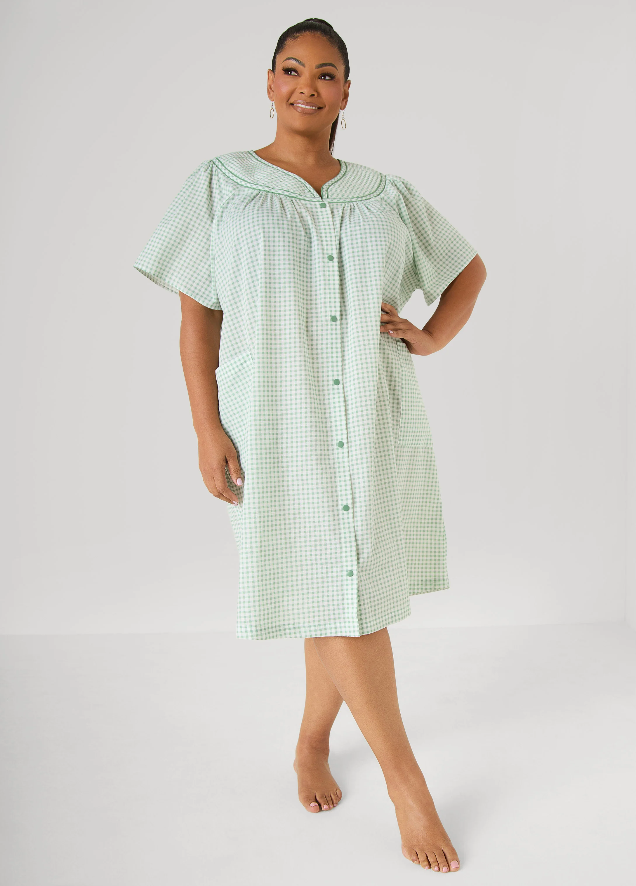 Moon To Noon Gingham Sleep Dress - Image 4