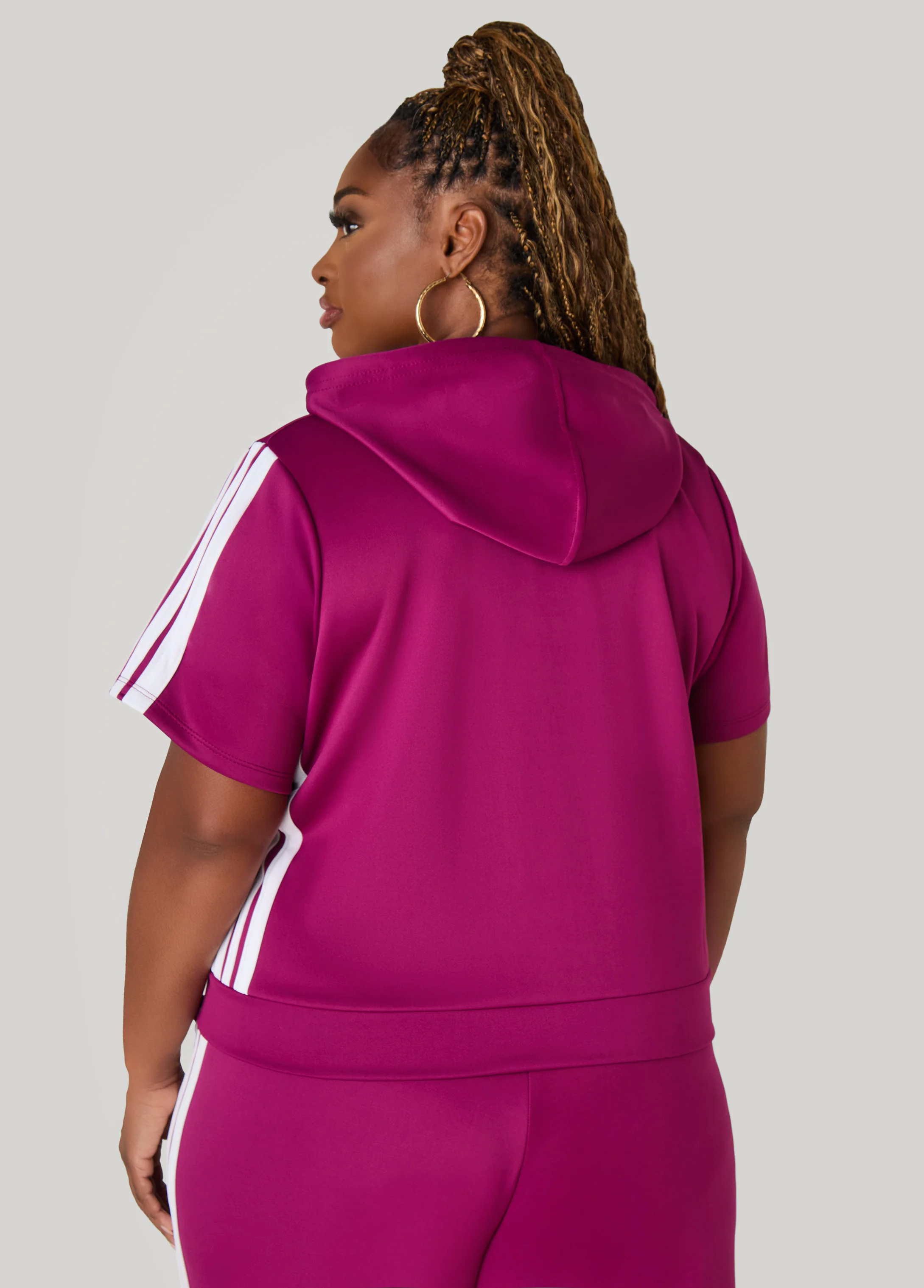 Hooded Stripe Trimmed Pullover - Image 11