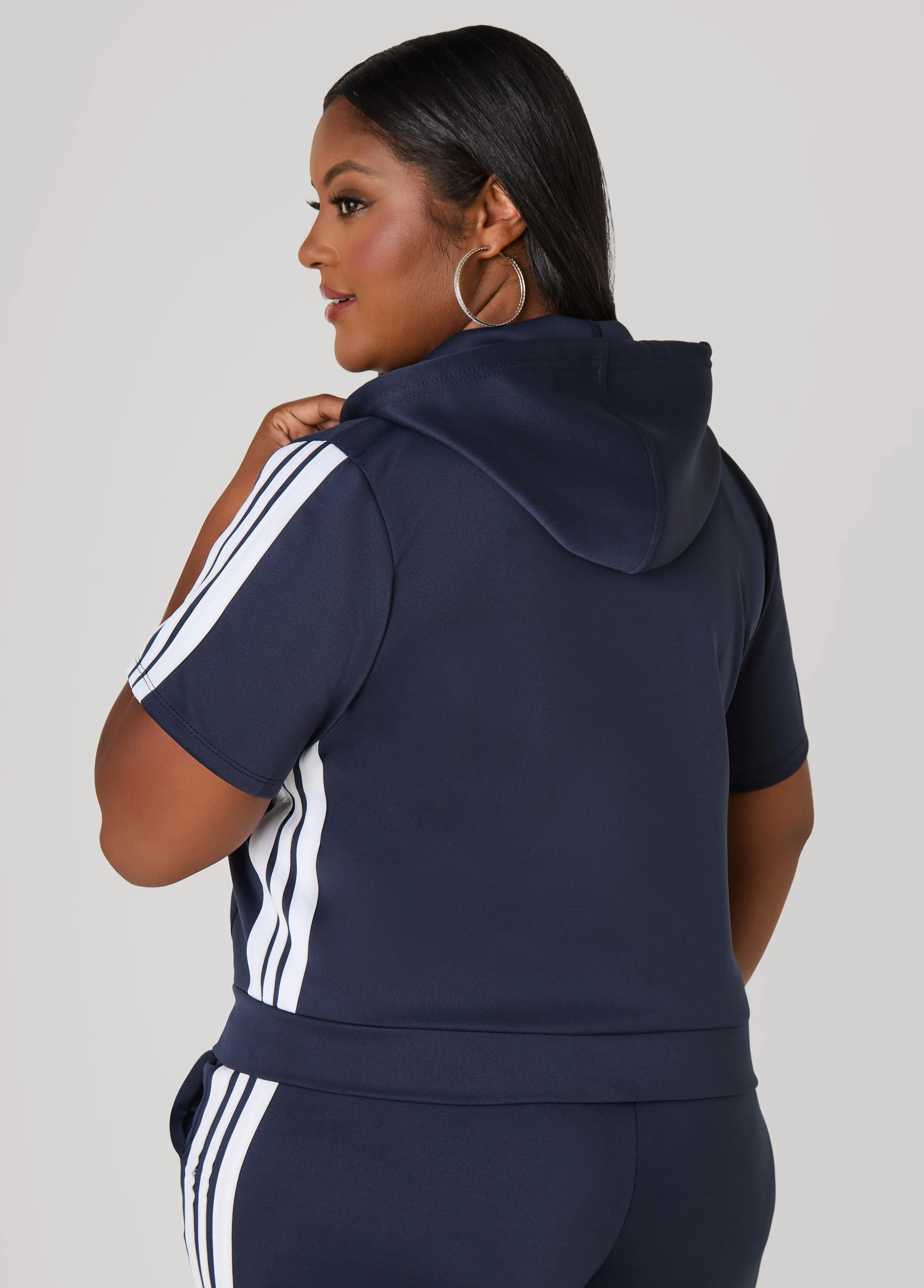 Hooded Stripe Trimmed Pullover - Image 14