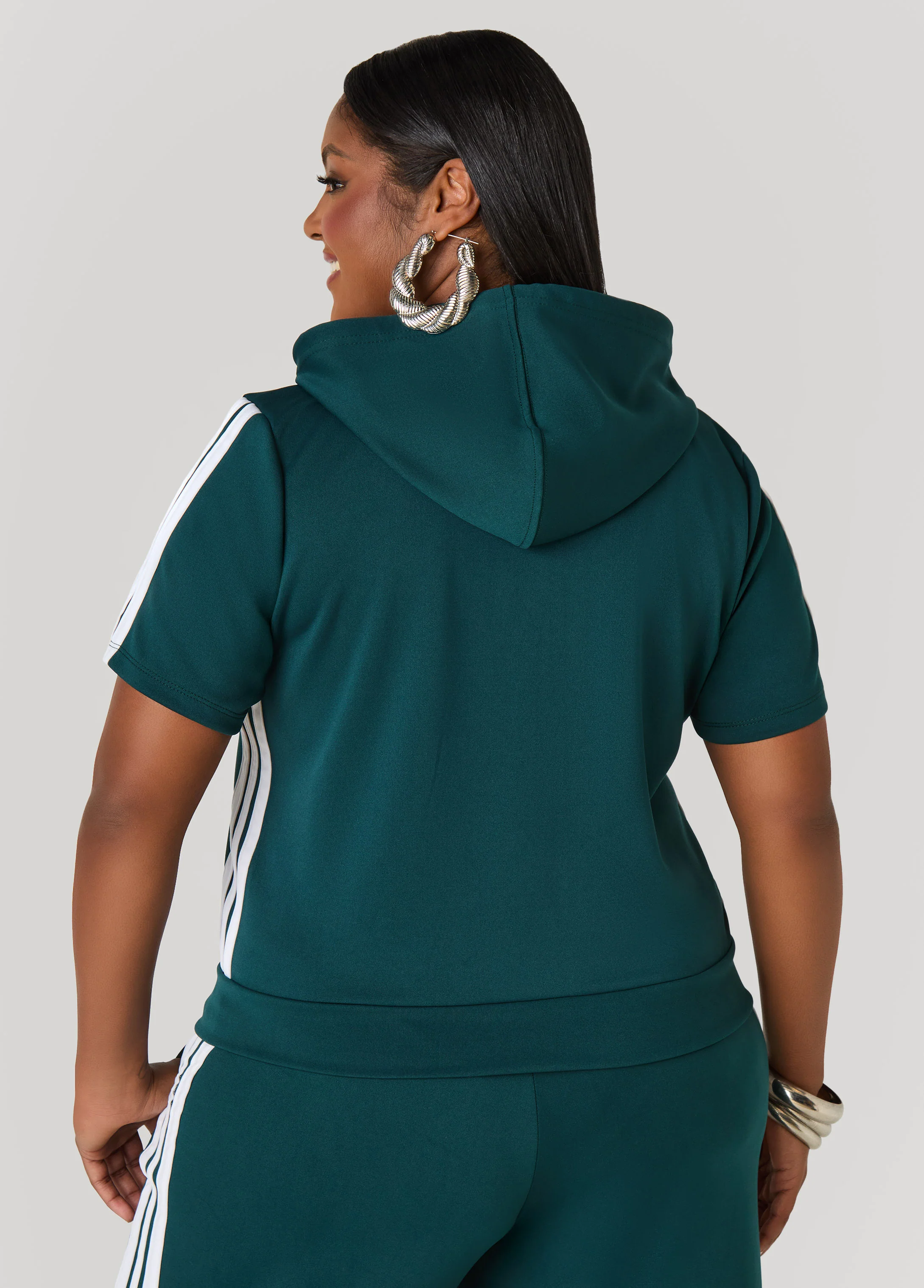 Hooded Stripe Trimmed Pullover - Image 6
