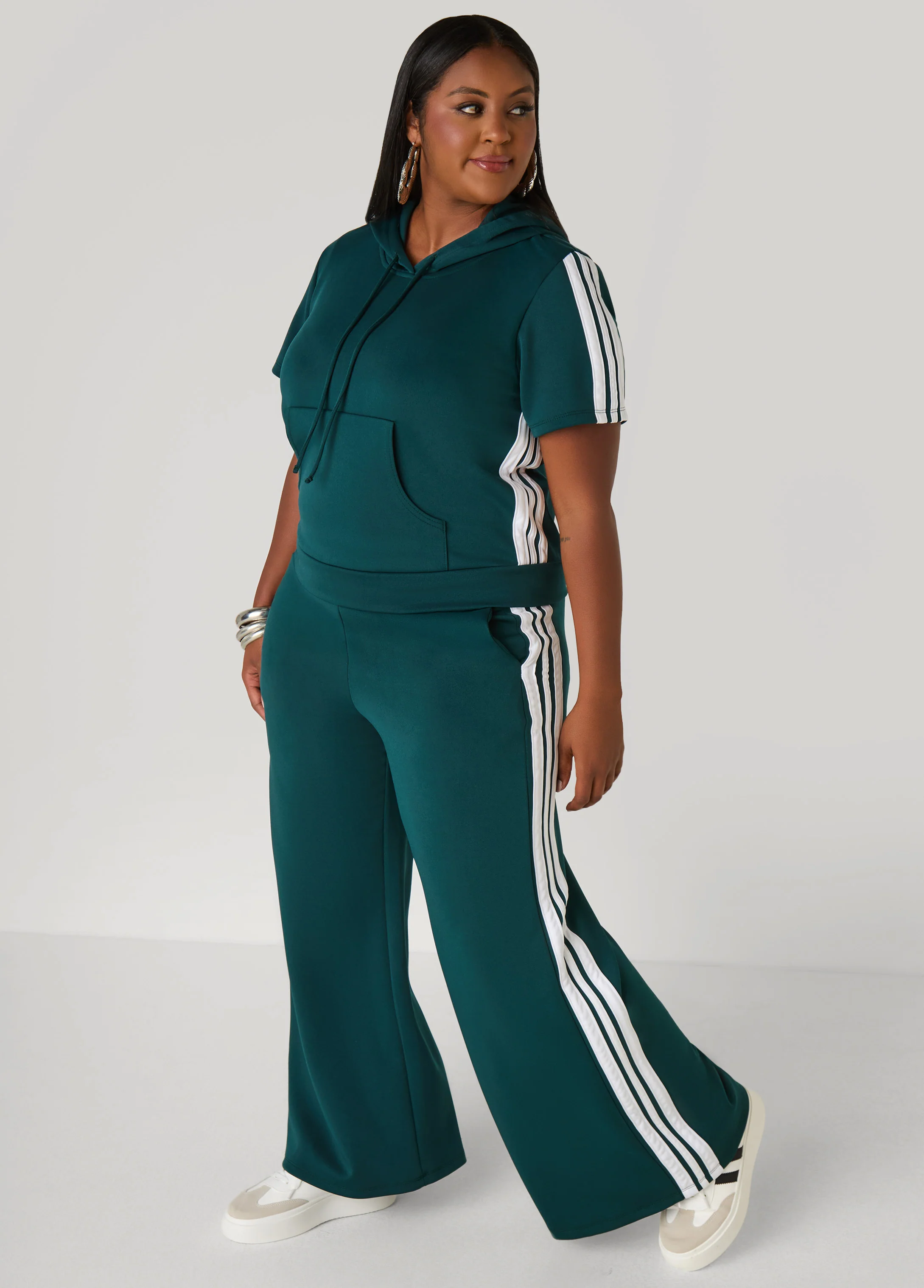 Hooded Stripe Trimmed Pullover - Image 8