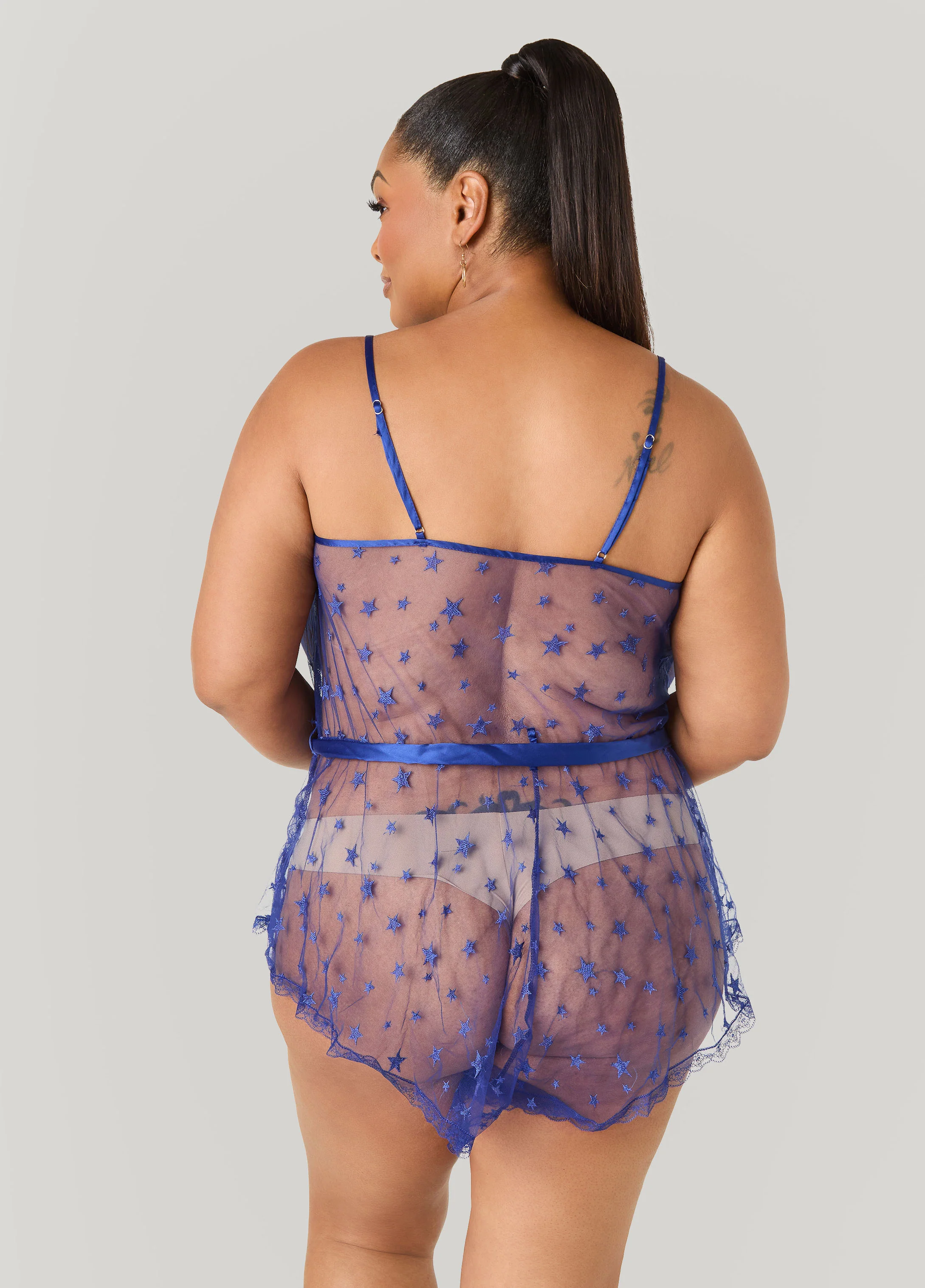 Star Mesh Lingerie Romper - Image 2