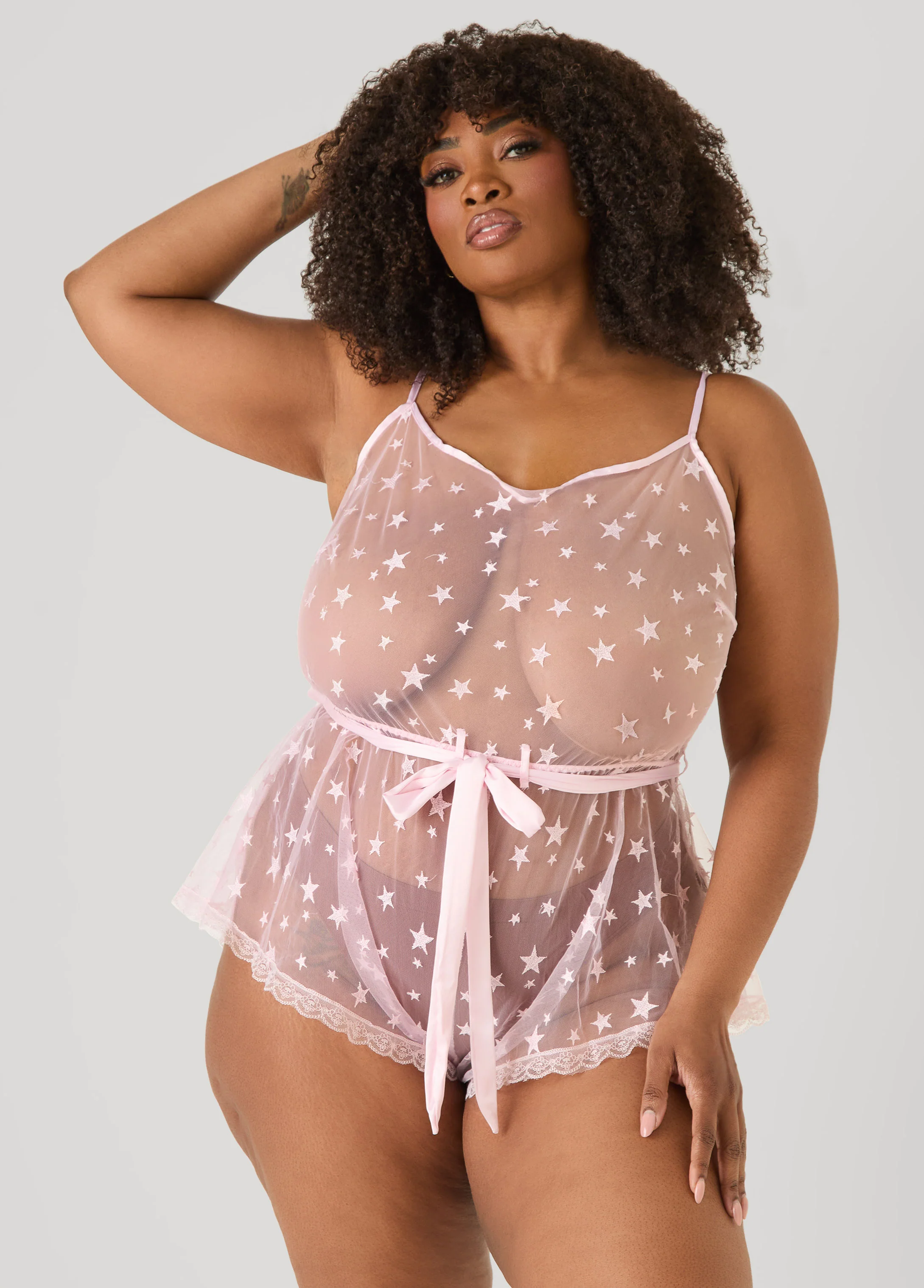 Star Mesh Lingerie Romper - Image 8