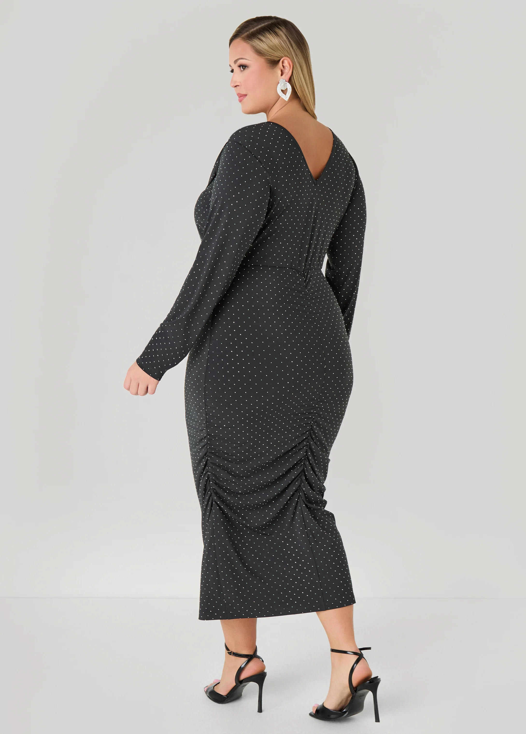 Studded Faux Wrap Bodycon Dress - Image 2