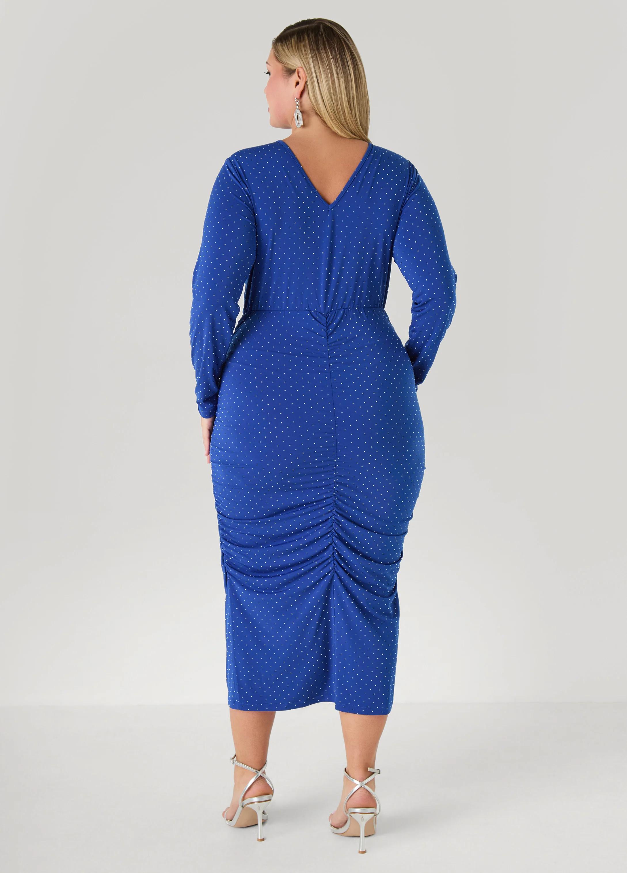Studded Faux Wrap Bodycon Dress - Image 6