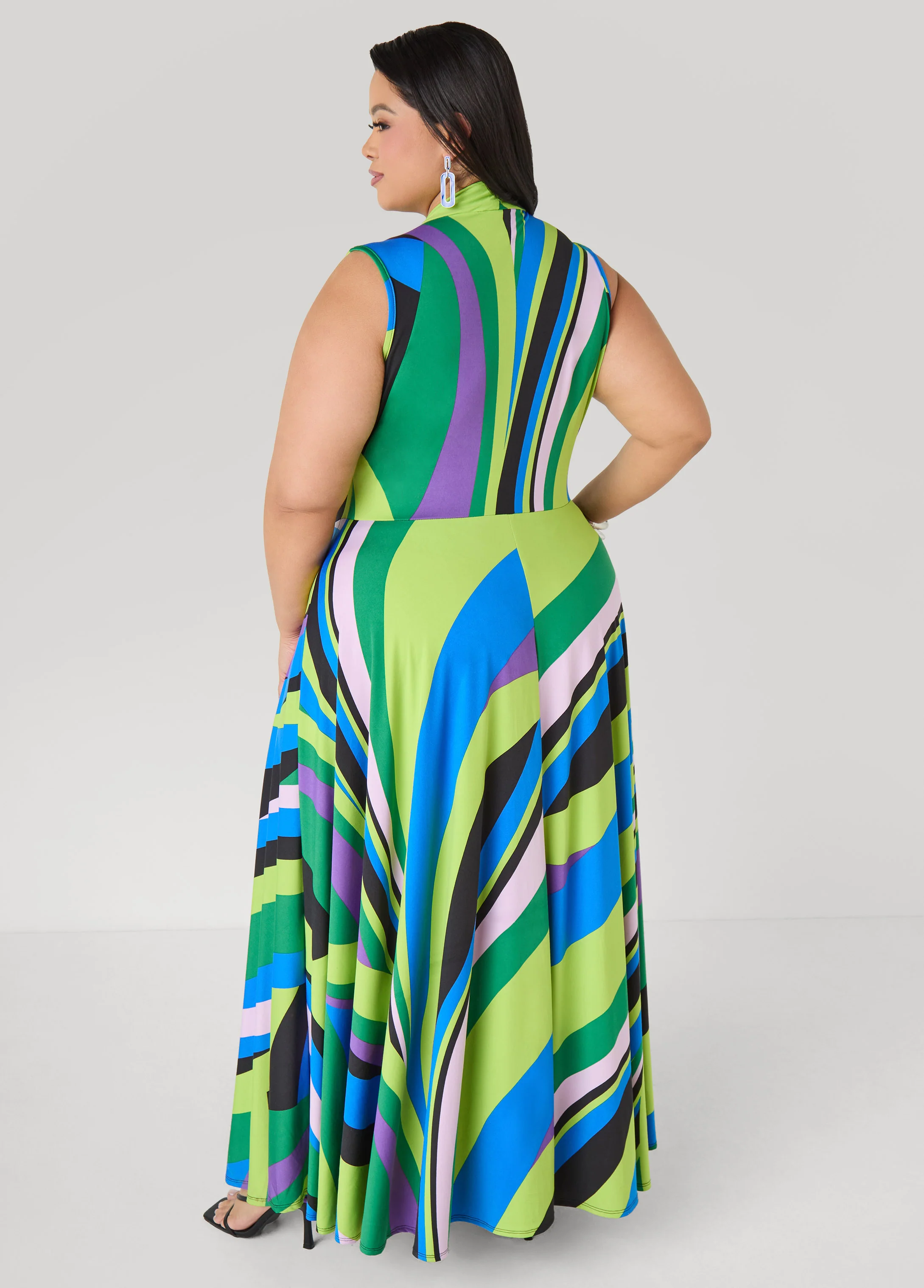 Tall Faux Wrap Striped Maxi Dress - Image 2