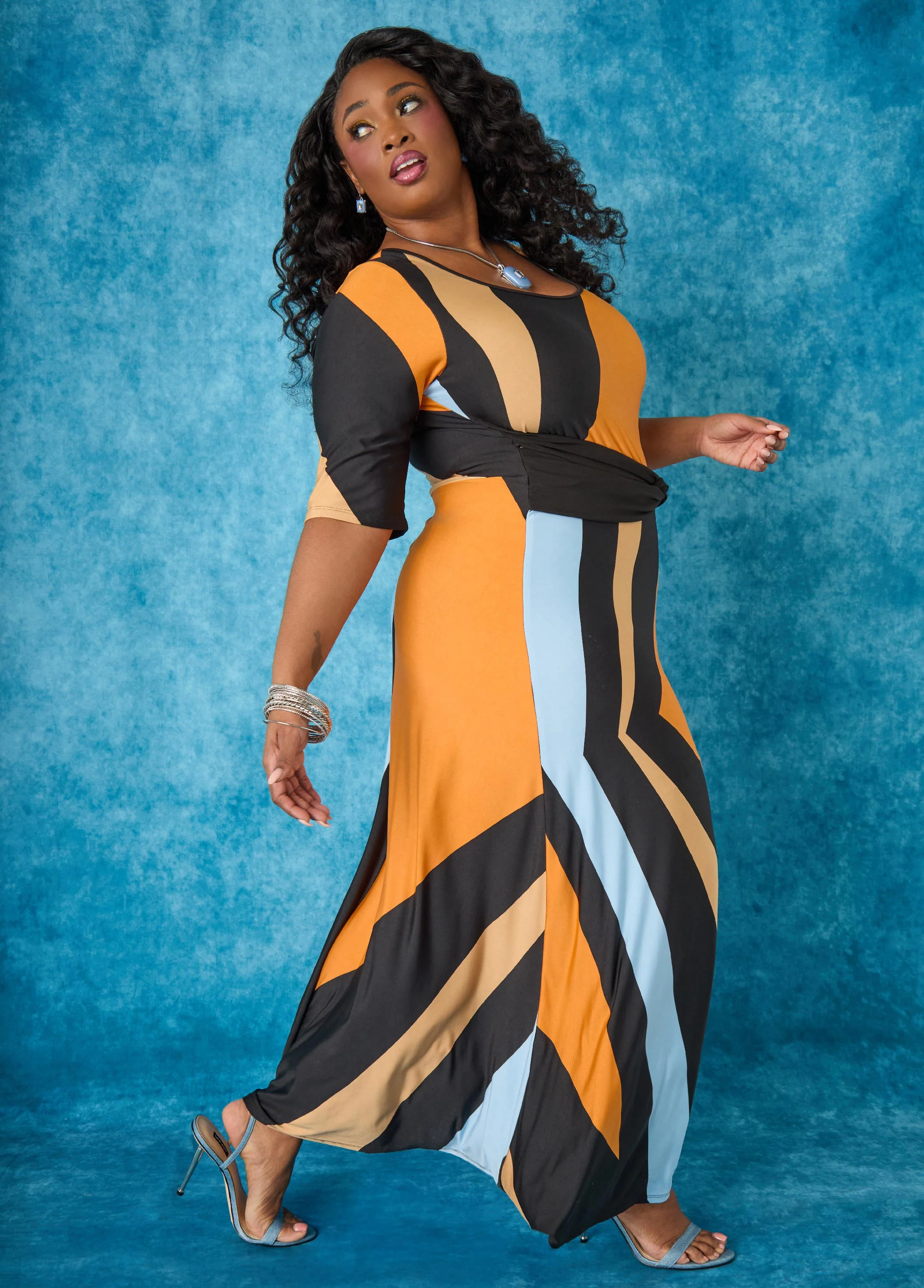 Knotted Geo Print Maxi Dress - Image 4