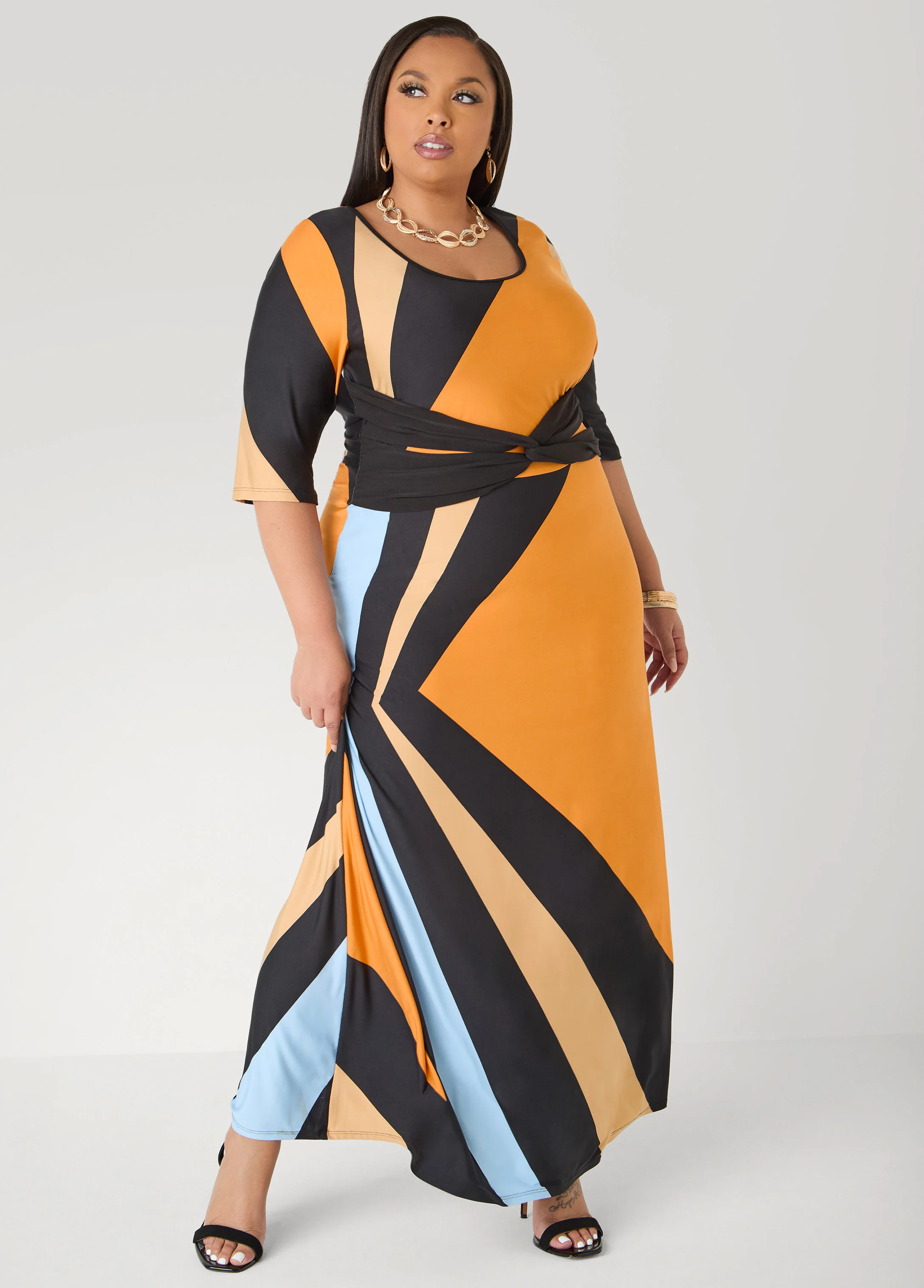 Knotted Geo Print Maxi Dress - Image 5