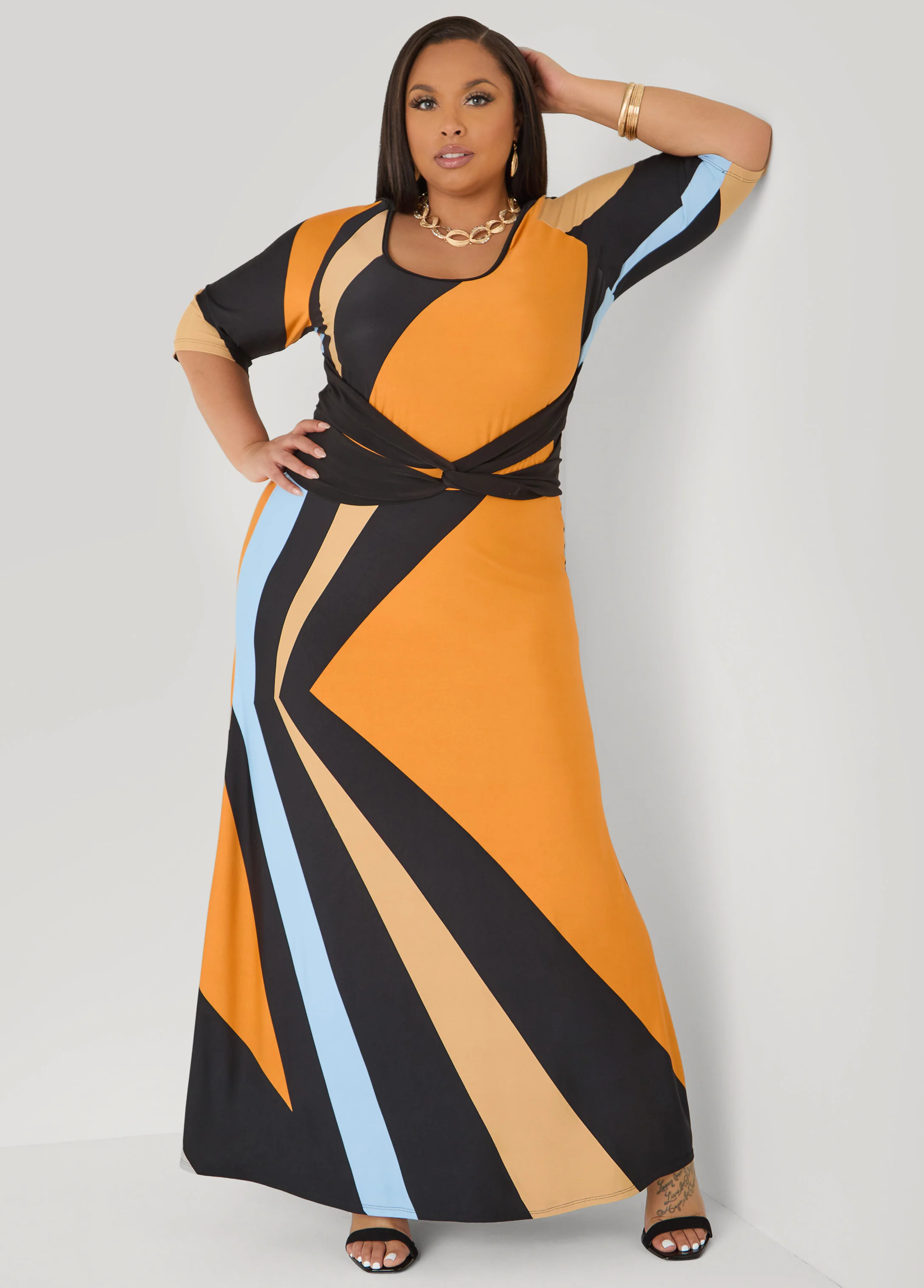 Knotted Geo Print Maxi Dress - Image 7