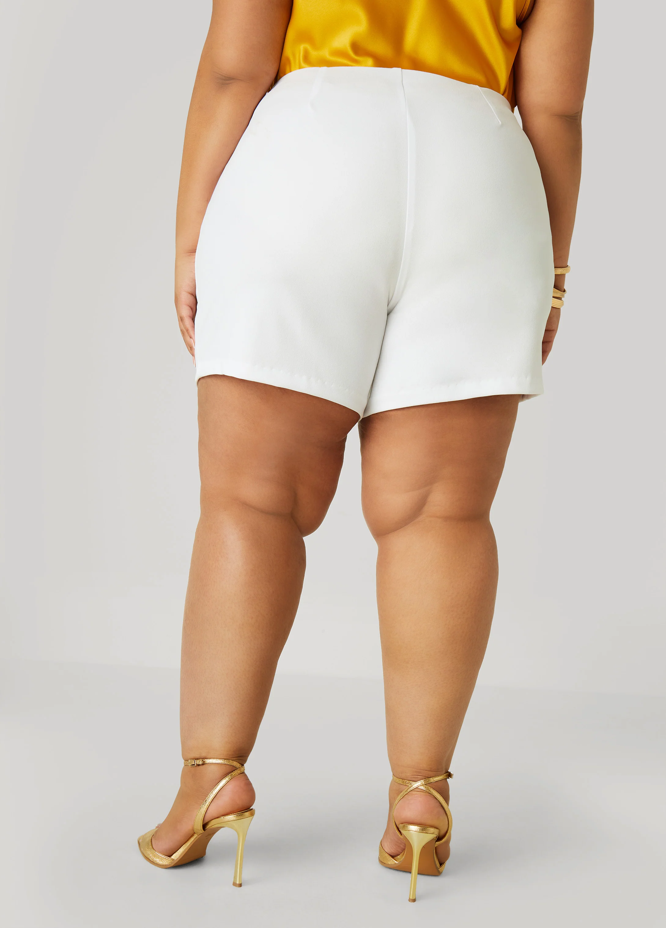 High Rise Crepe Shorts - Image 5